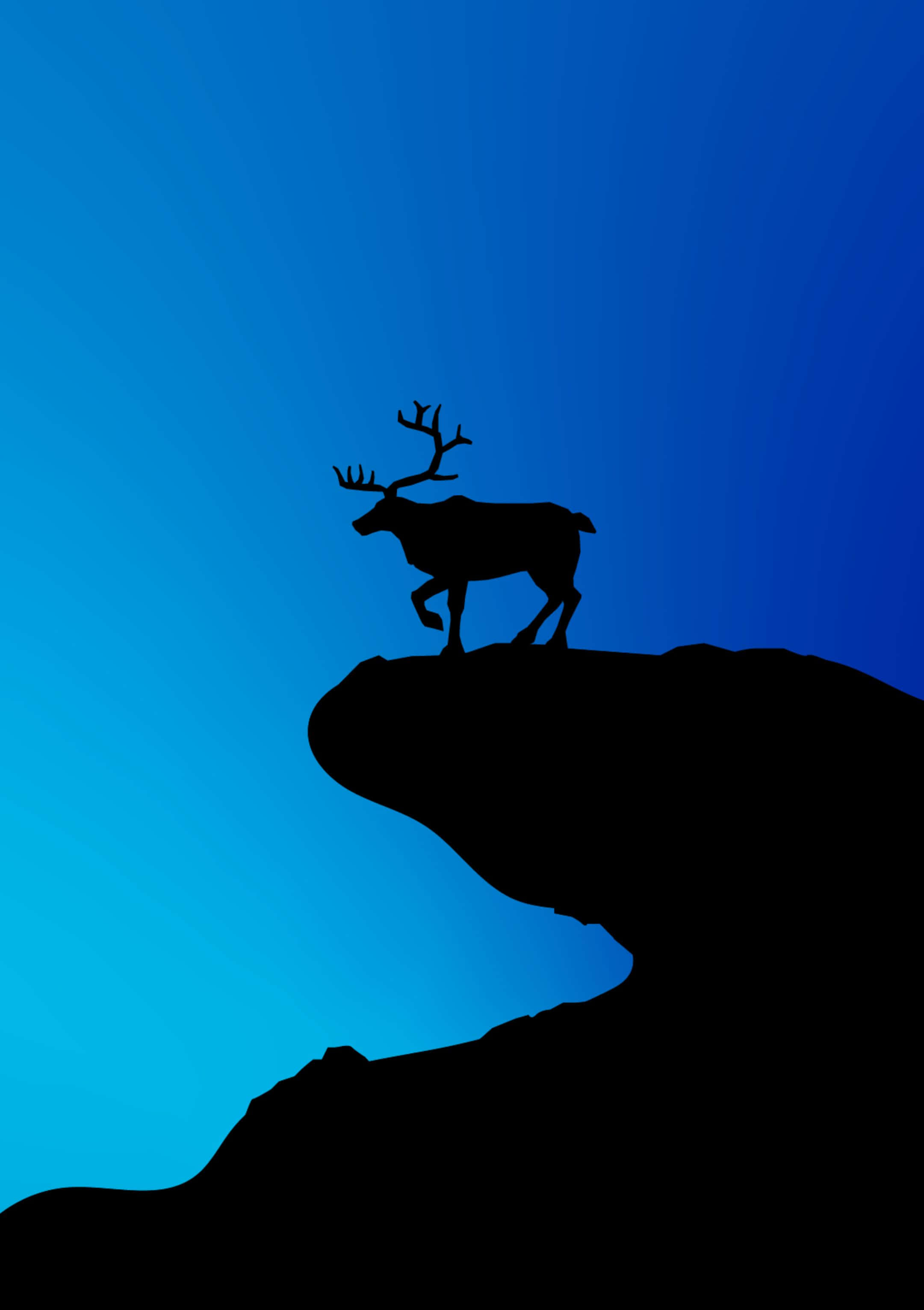 Minimalist Animal, stag, antlers, 2K Phone Wallpaper