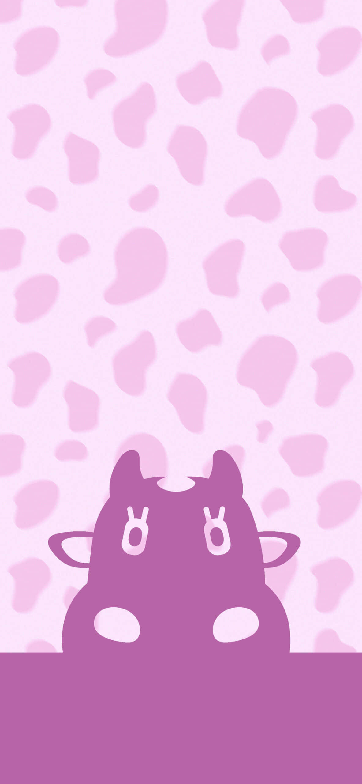 minimalist animal, purple cow, pink spotted background, 2K Phone Wallpaper
