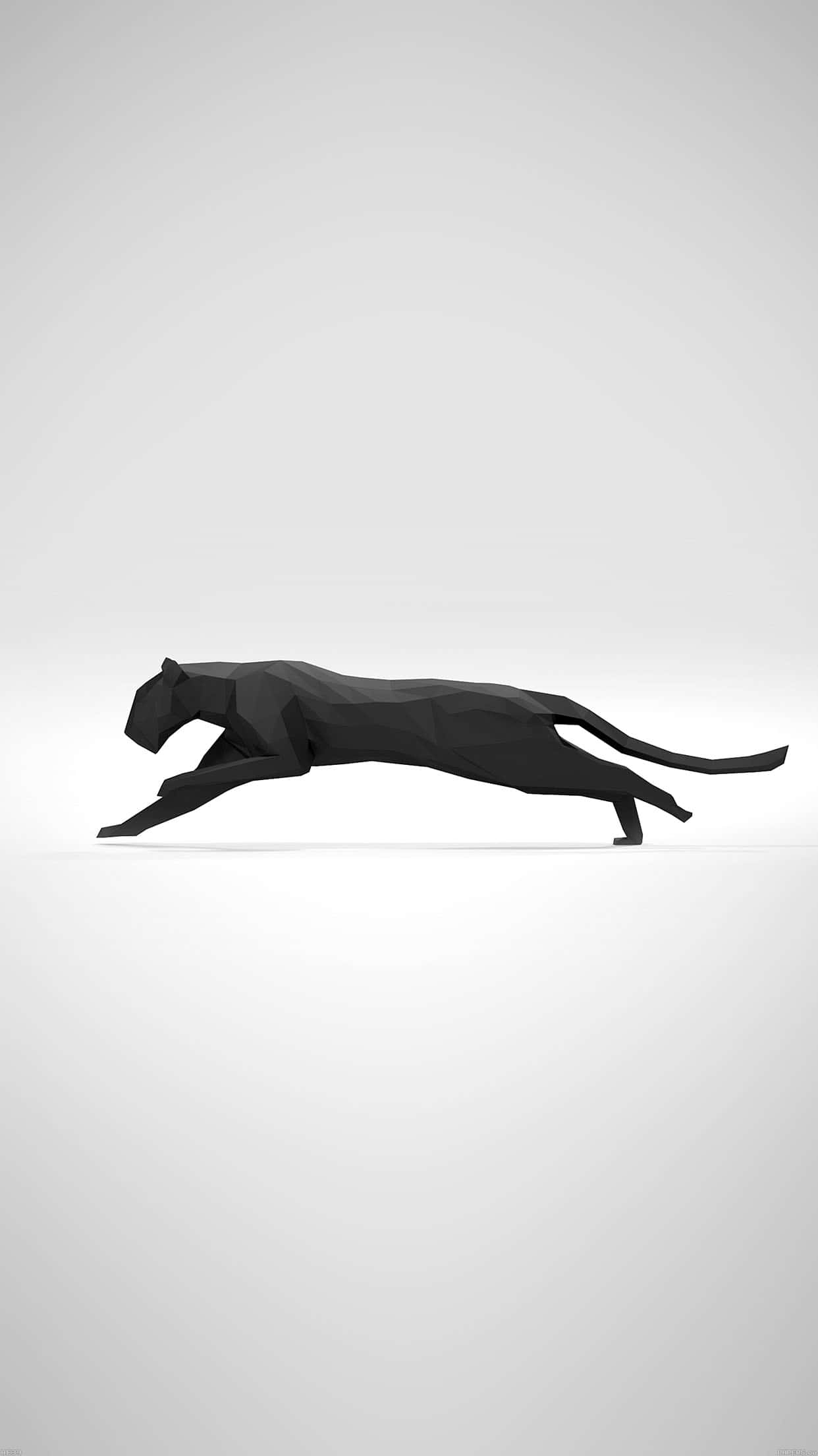 minimalist animal, black, low-poly panther, Full HD Phone Wallpaper