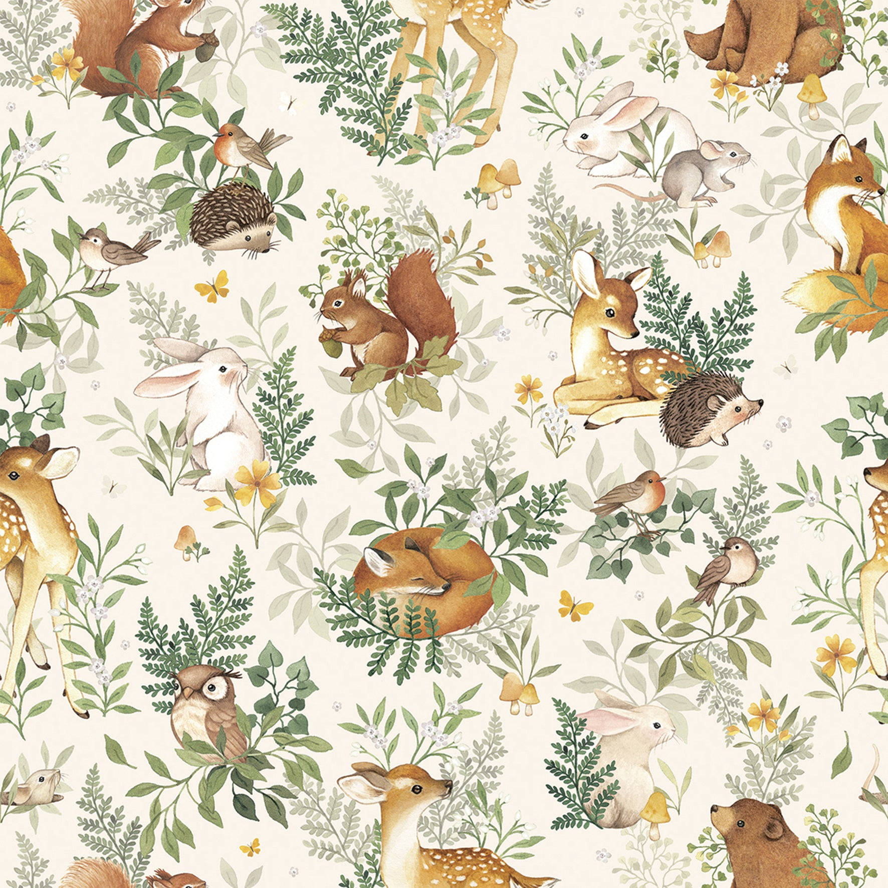 minimalist forest animals, watercolor, deer, HD Desktop Wallpaper