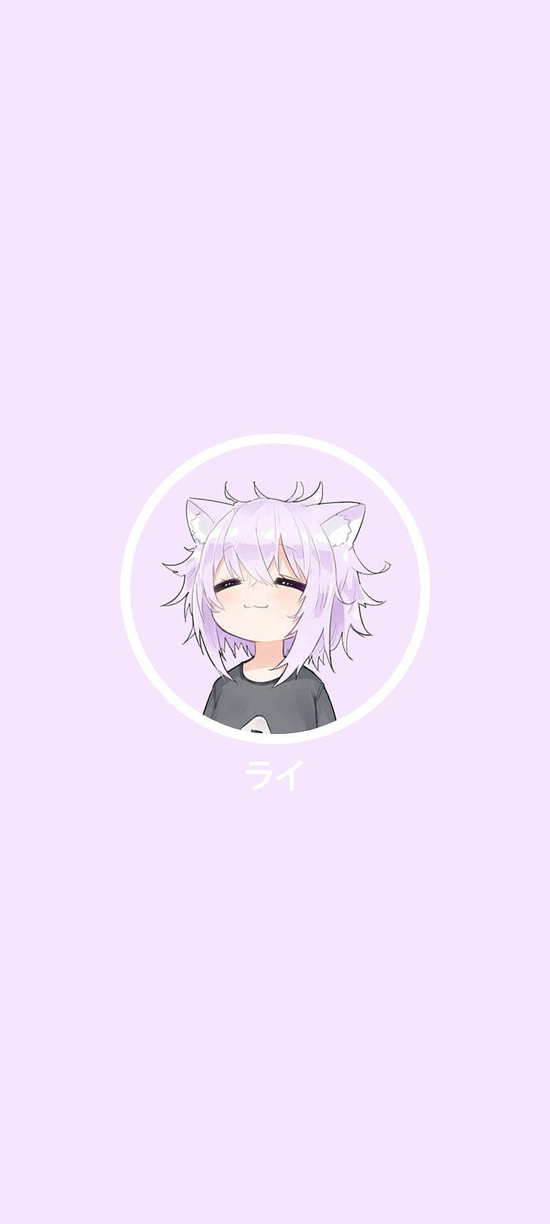 minimalist anime phone, okayu, lavender hair, HD Phone Wallpaper
