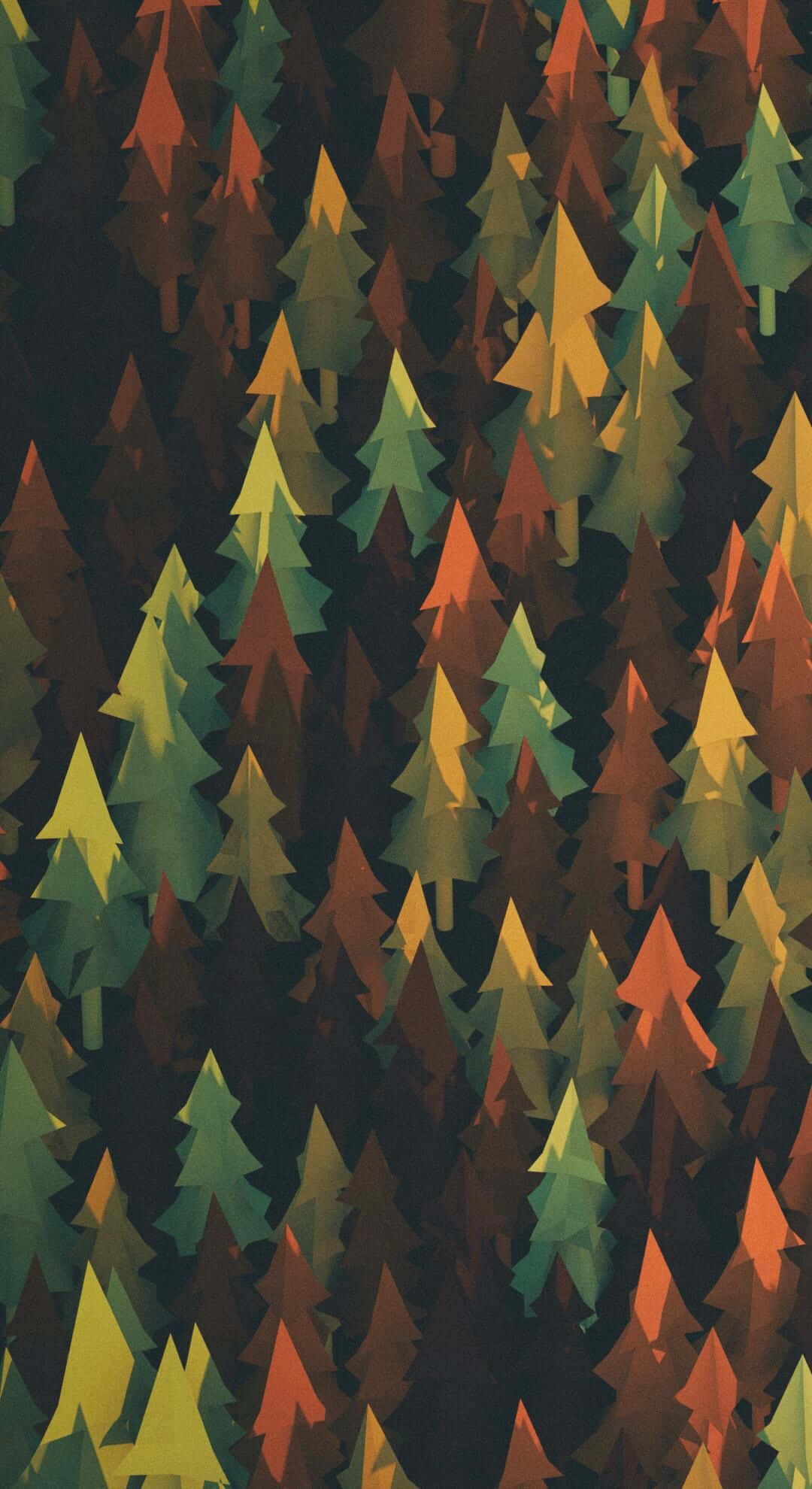 minimalist autumn, pine trees, autumnal hues, Full HD Phone Wallpaper