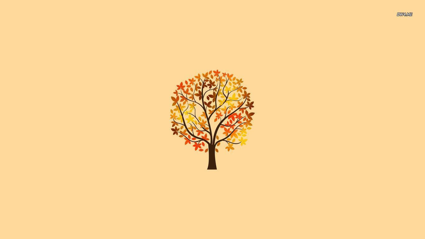 Minimalist Autumn, orange yellow, brown, HD Desktop Wallpaper