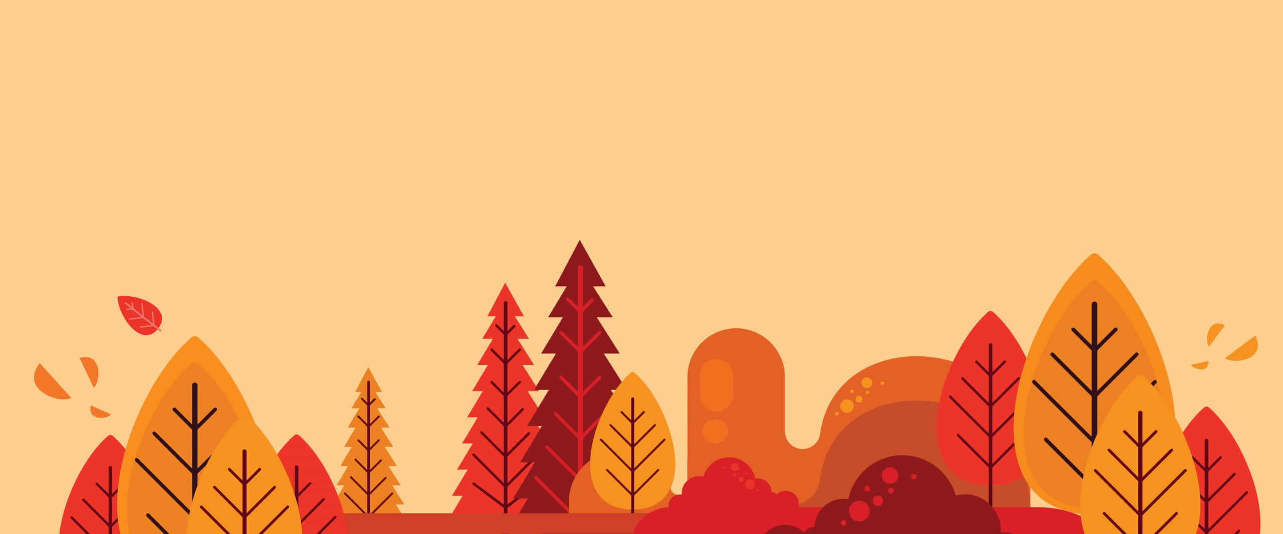 minimalist autumn, vector, autumn forest, 2K Desktop Wallpaper