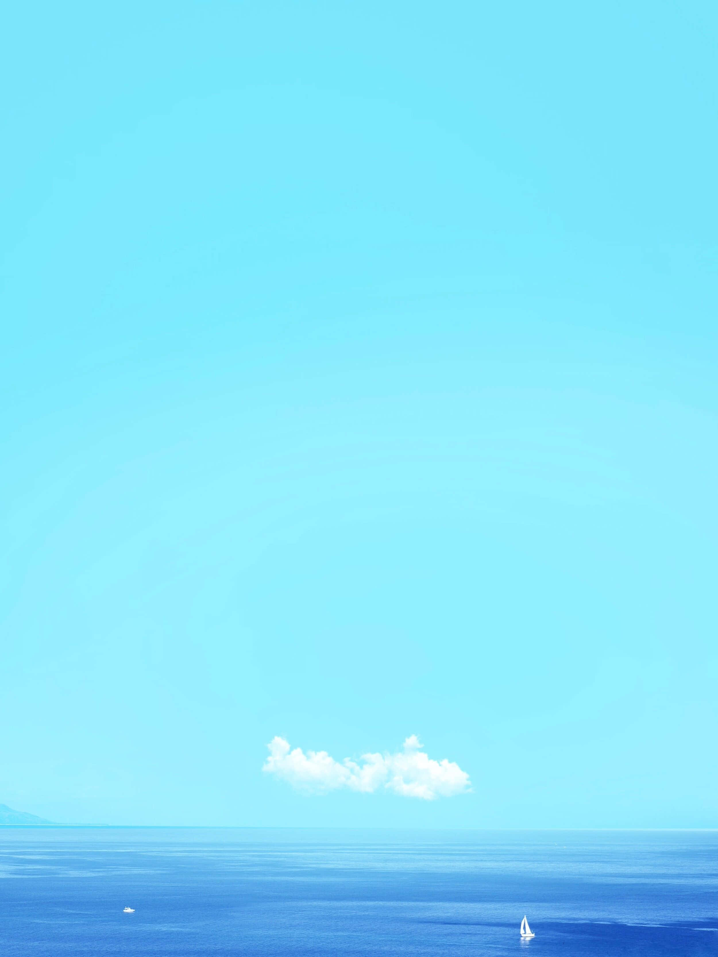 minimalist ocean, vast ocean, clear sky, 2K Phone Wallpaper