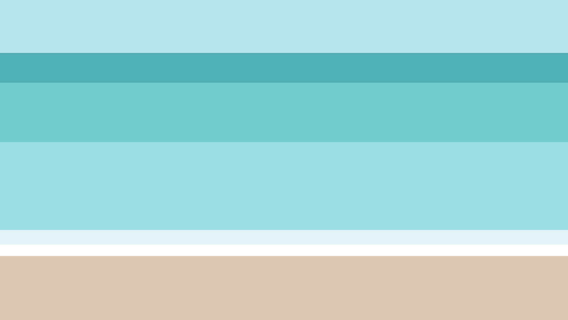minimalist beach, sunset, teal, Full HD Desktop Wallpaper