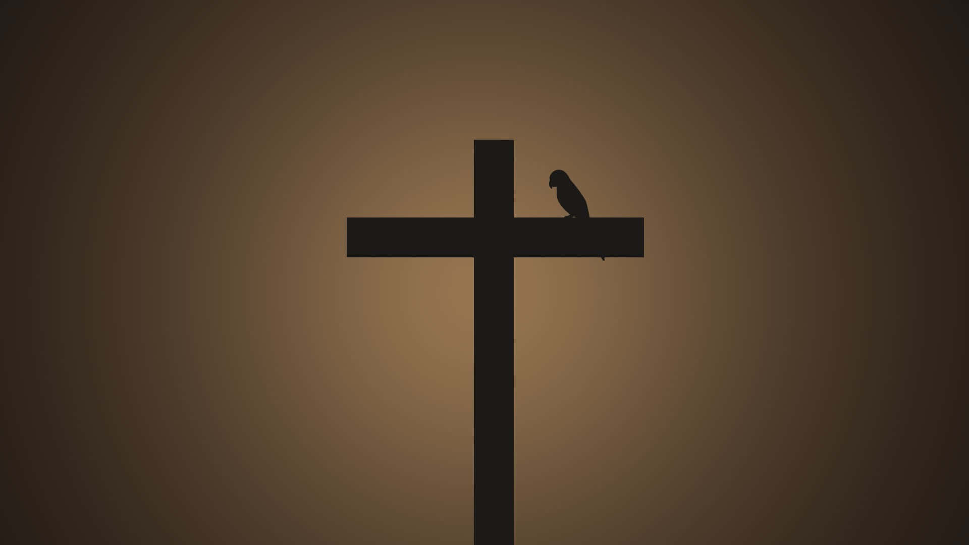 minimalist bible, black cross silhouette, small bird, Full HD Desktop Wallpaper