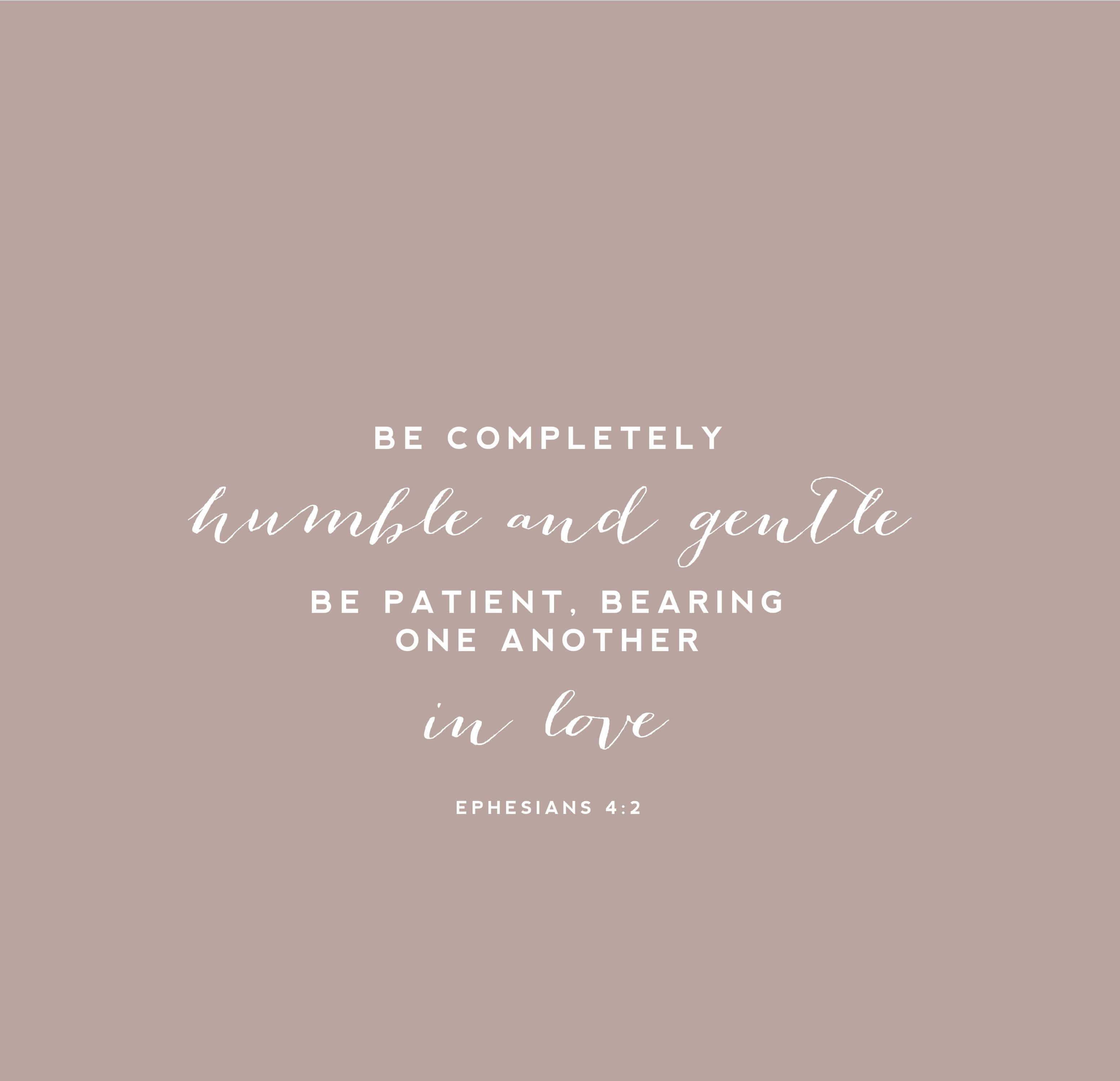 minimalist bible, Ephesians 4:2, beige background, 2K Desktop Wallpaper