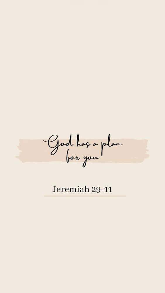 Jeremiah 29:11, beige background, elegant cursive text, SD Phone Wallpaper