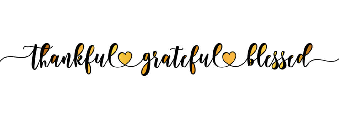 Blessed Minimalist, black and gold cursive script, thankful grateful blessed, SD Desktop Wallpaper