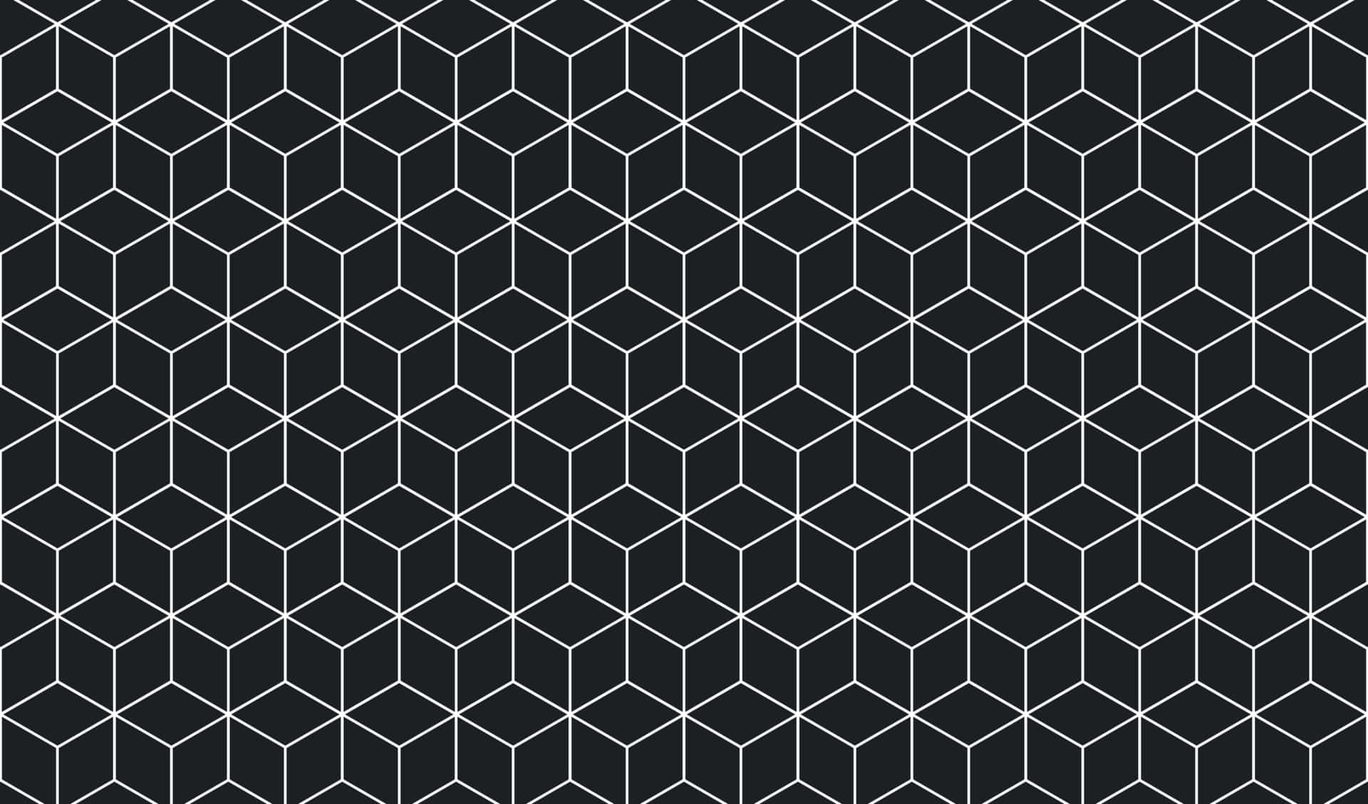 black and white, geometric pattern, repeating 3D cubes, Full HD Desktop Wallpaper