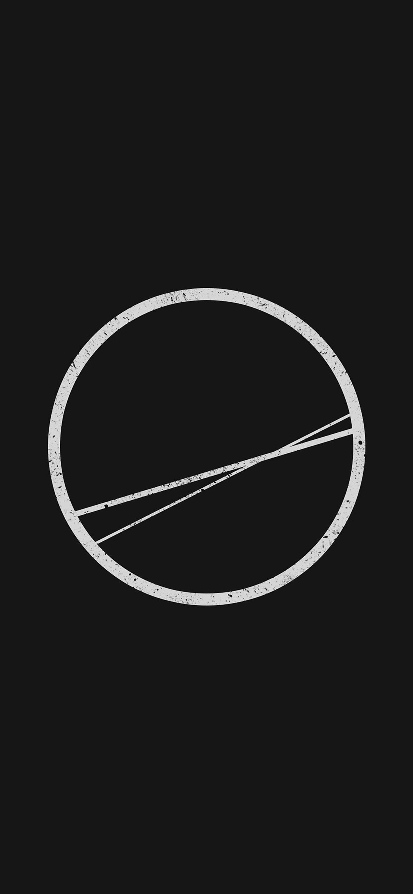geometric circle, minimalist, black background, 2K Phone Wallpaper
