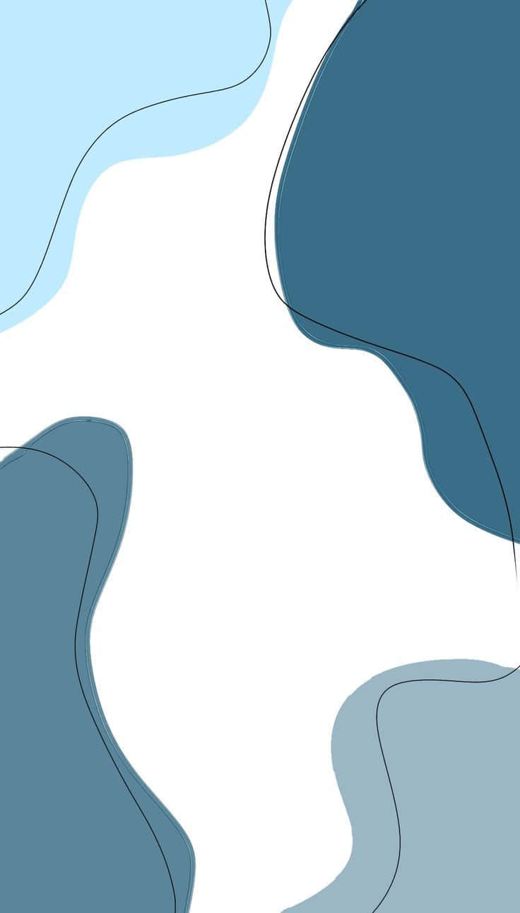 Minimalist Blue, blue, black outlines, HD Phone Wallpaper