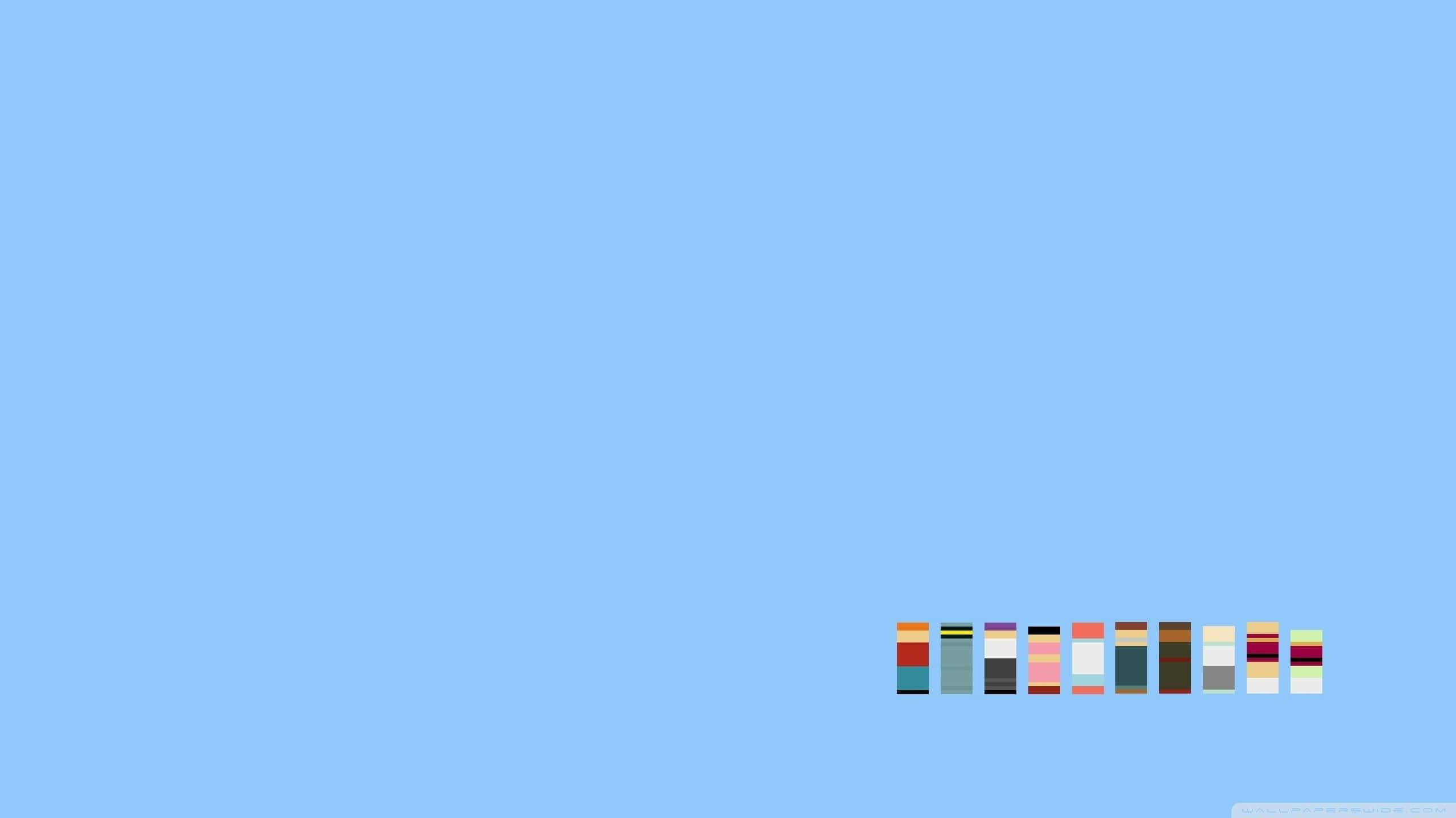 minimalist blue, soft blue background, colorful pixelated vertical bars, 2K Desktop Wallpaper
