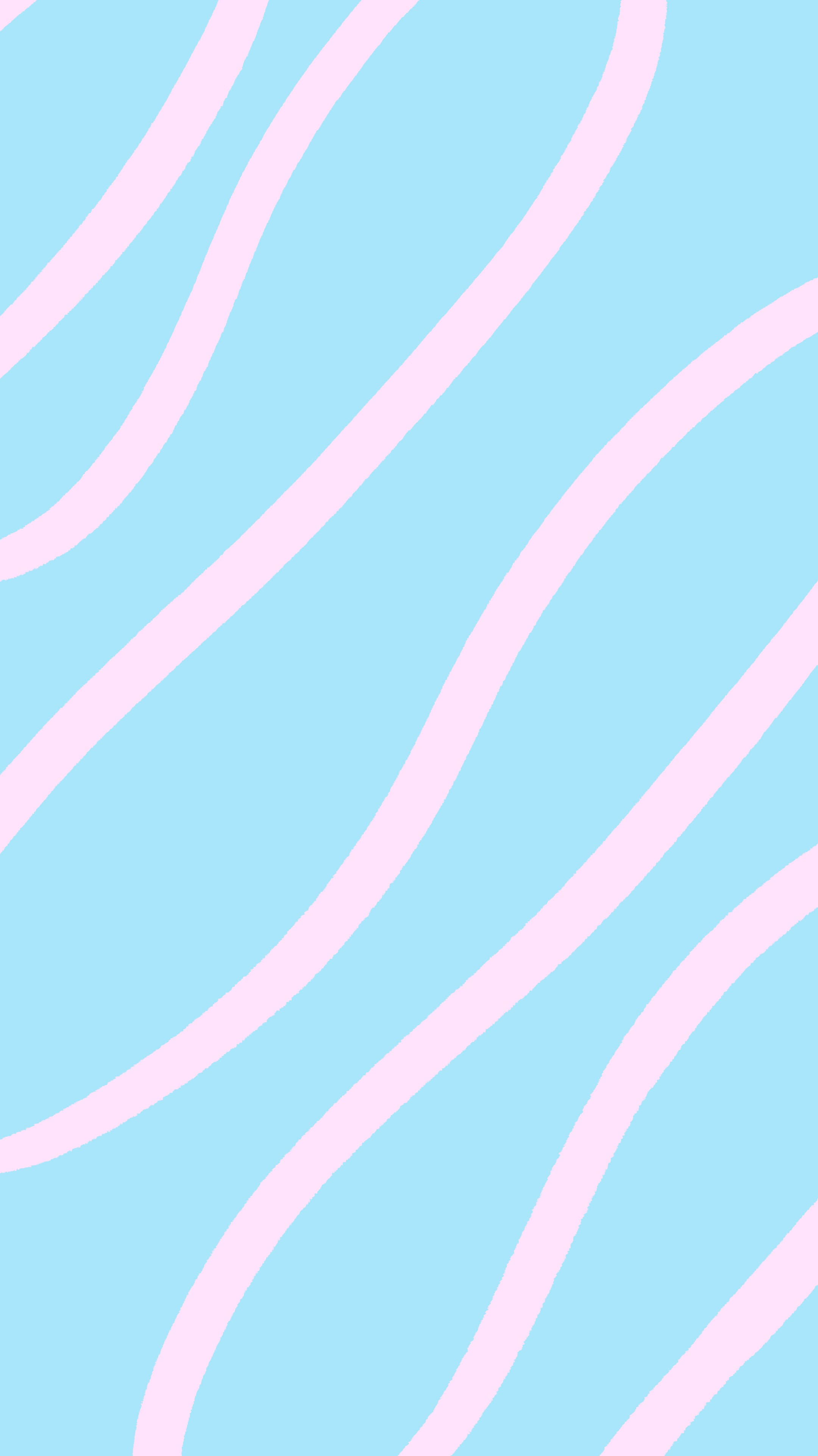 pastel blue, pink curved lines, abstract pattern, 4K Phone Wallpaper