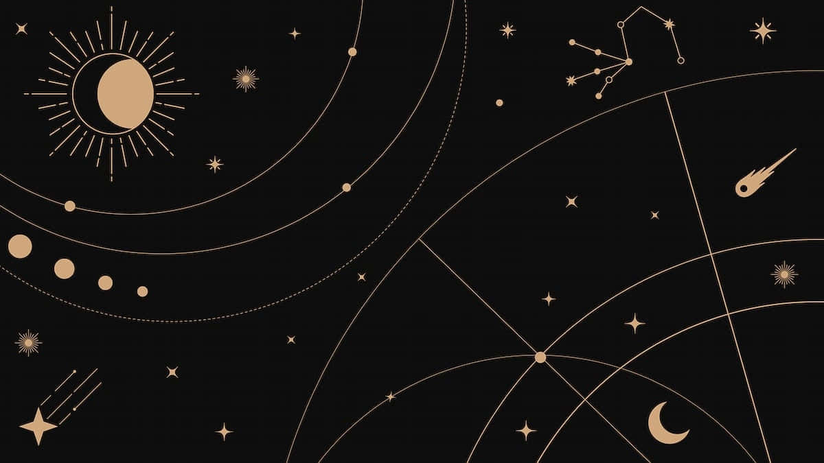 Celestial, Minimalist, Boho, SD Desktop Wallpaper