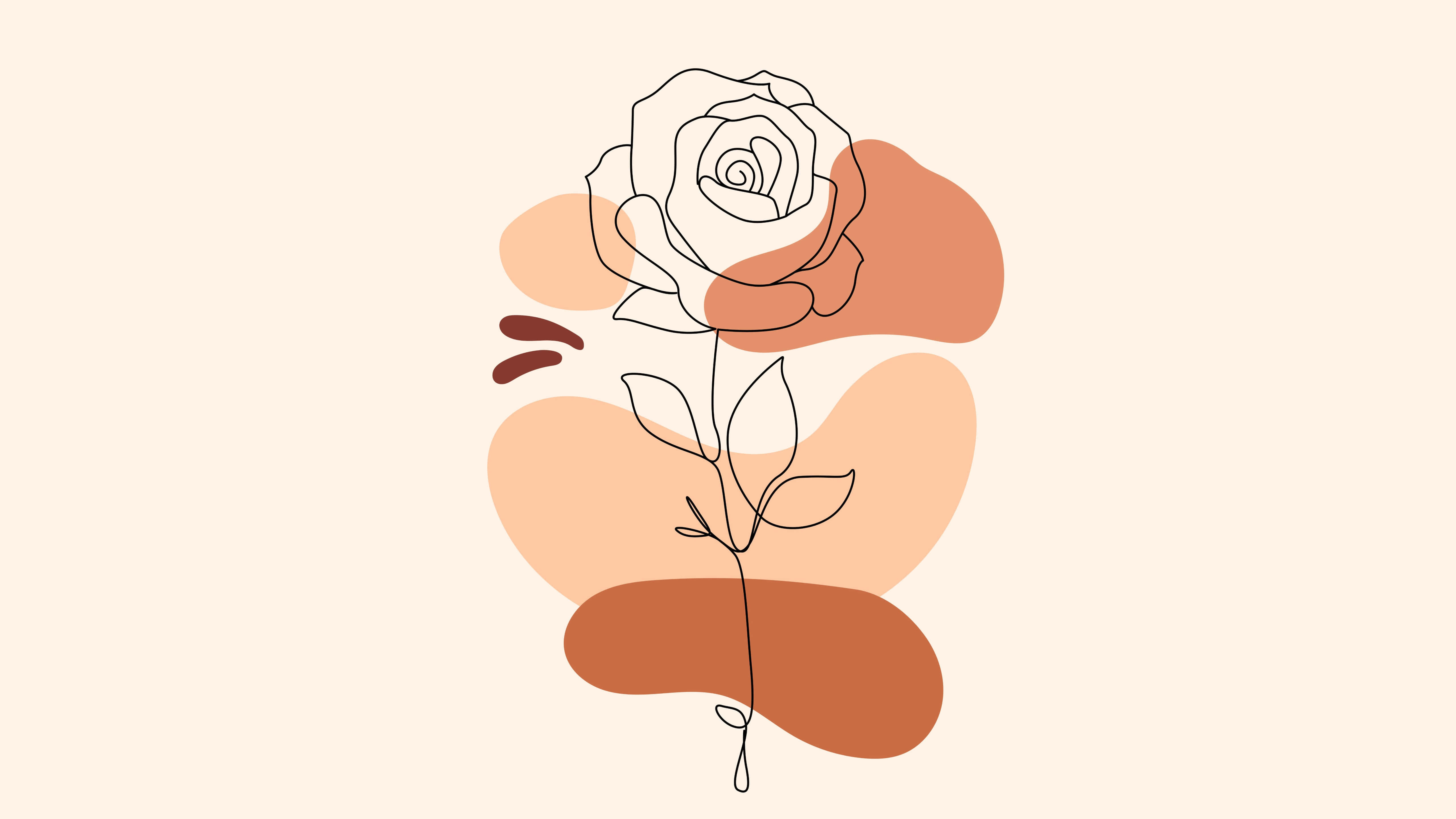 minimalist boho rose artwork, rose, abstract terracotta shapes, 5K Desktop Wallpaper