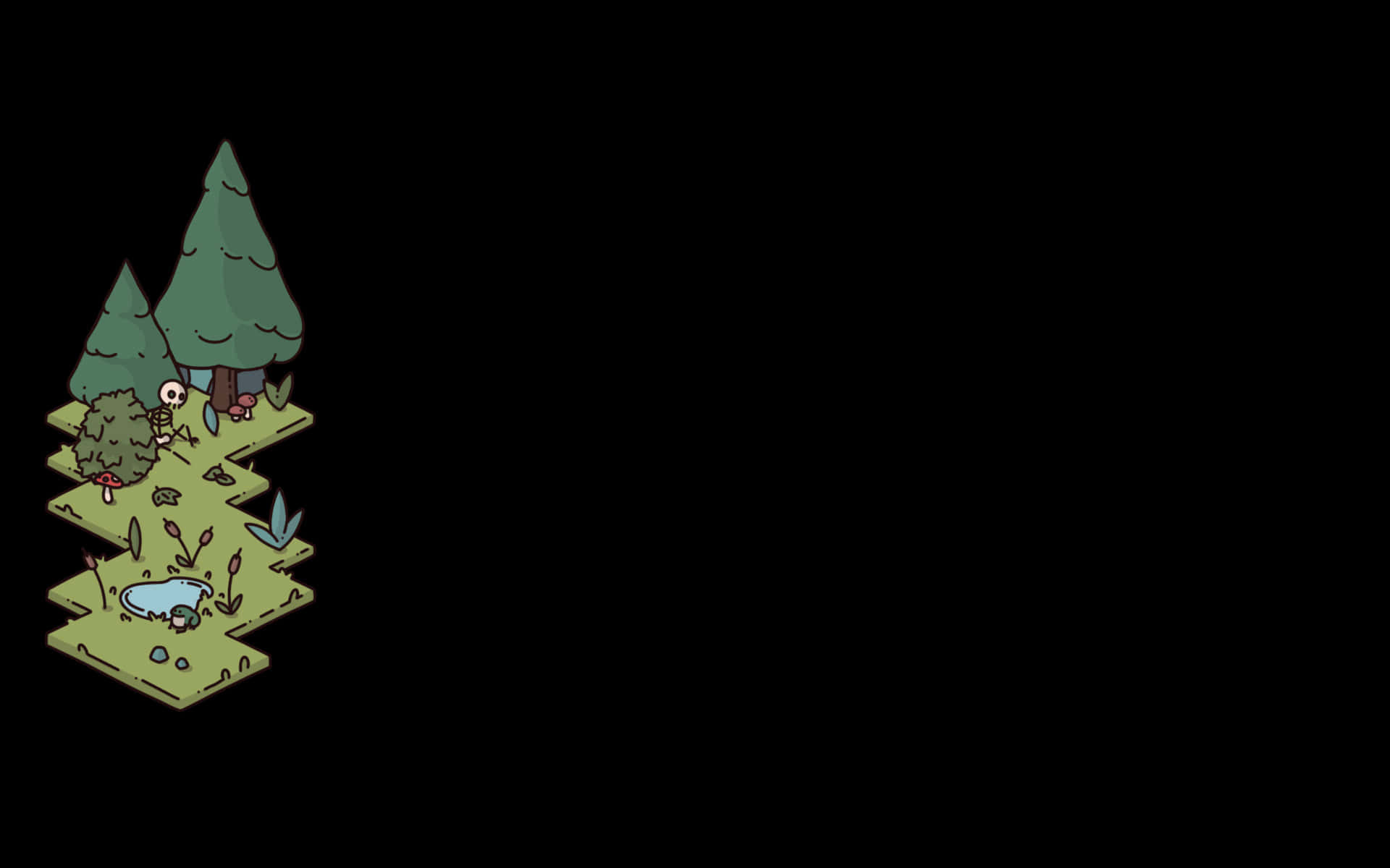 minimalist christmas desktop, 1920 x 1200, isometric cartoon forest scene, Full HD Desktop Wallpaper