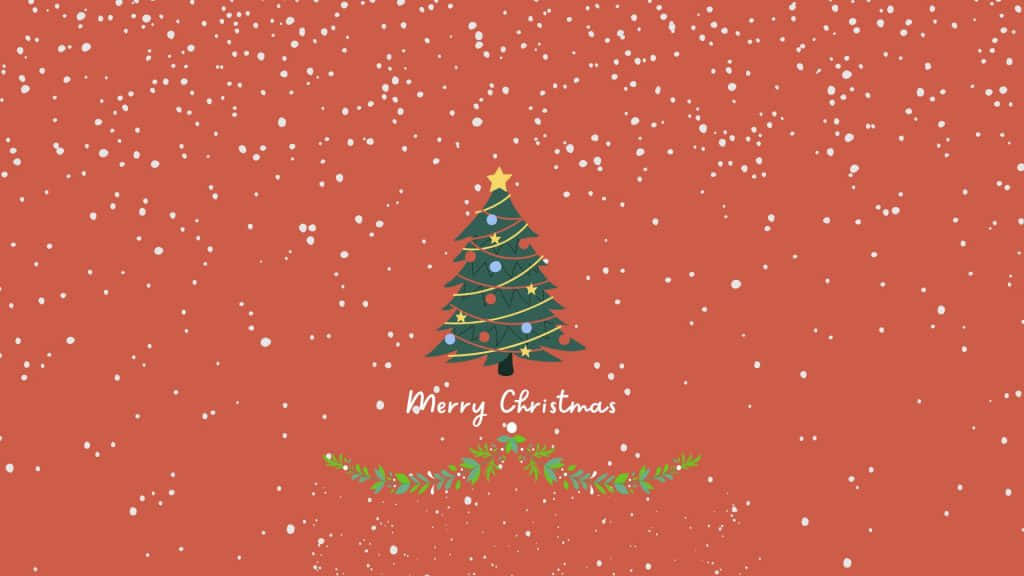 Christmas tree, snow falling, colorful ornaments, SD Desktop Wallpaper