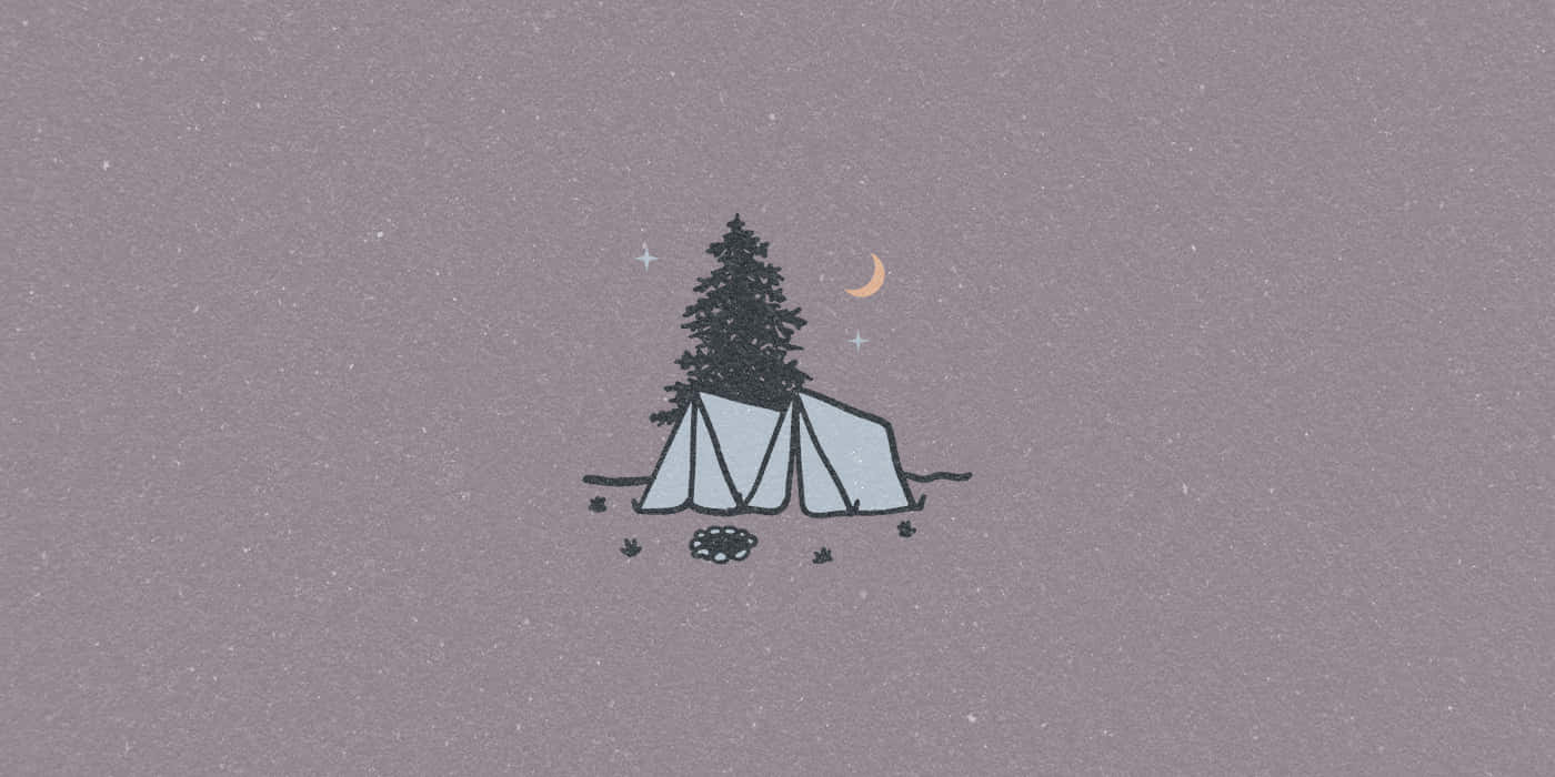 minimalist christmas desktop, light blue tents, pine tree, HD Desktop Wallpaper