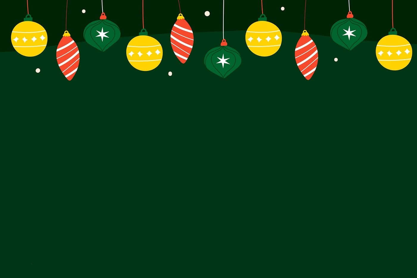 dark green, yellow and red striped Christmas ornaments, white stars, HD Desktop Wallpaper