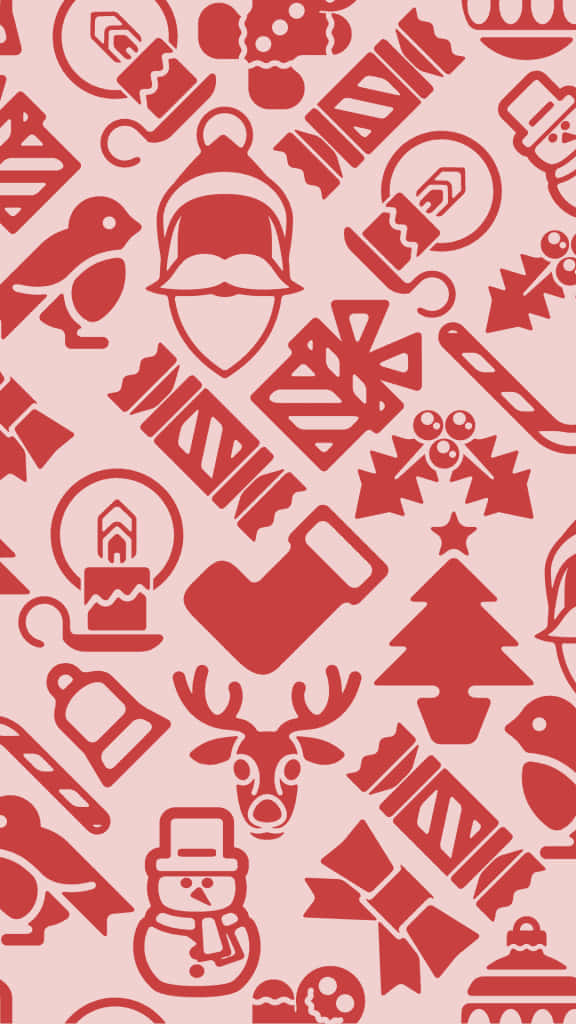 Cute Simple Christmas Items, festive red, pink, SD Phone Wallpaper