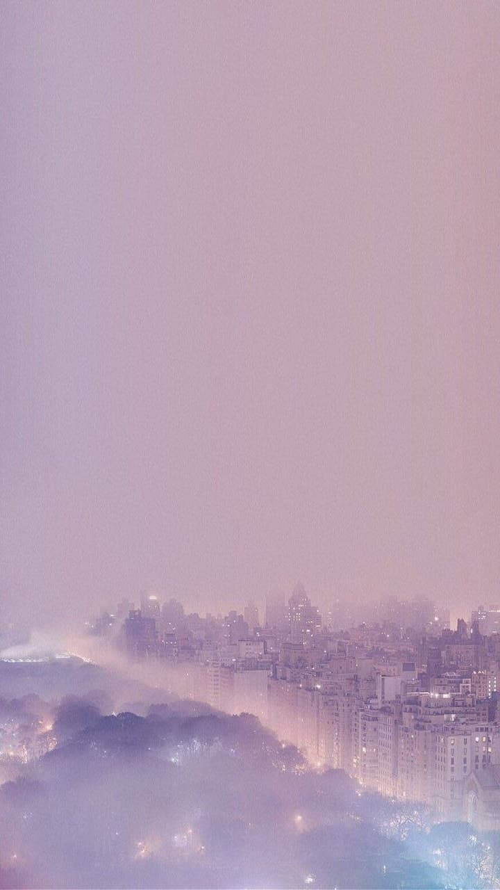 soft aesthetic cityscape, hazy cityscape, soft lavender light, HD Phone Wallpaper