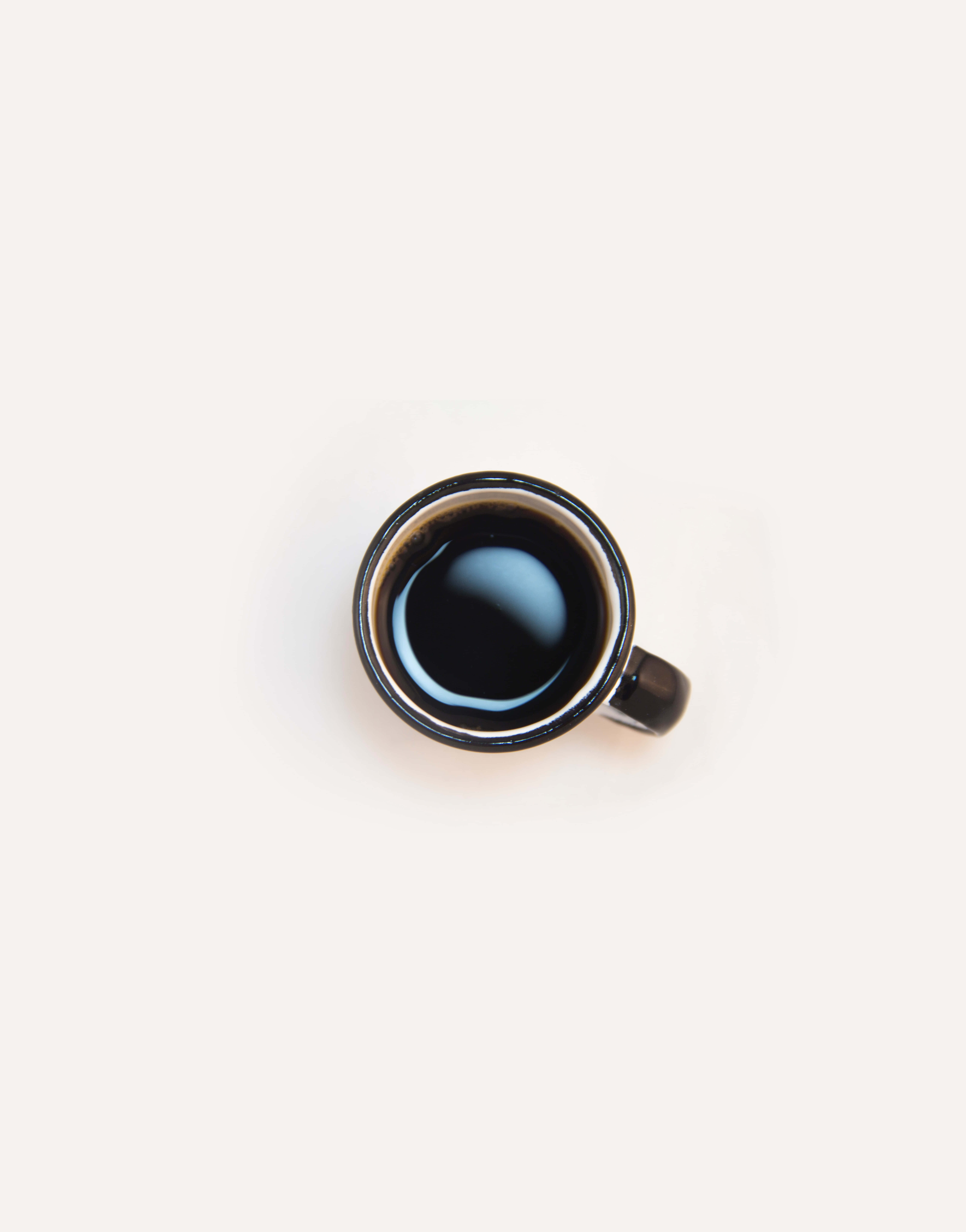 minimalist coffee, black ceramic mug, dark coffee, 8K Phone Wallpaper