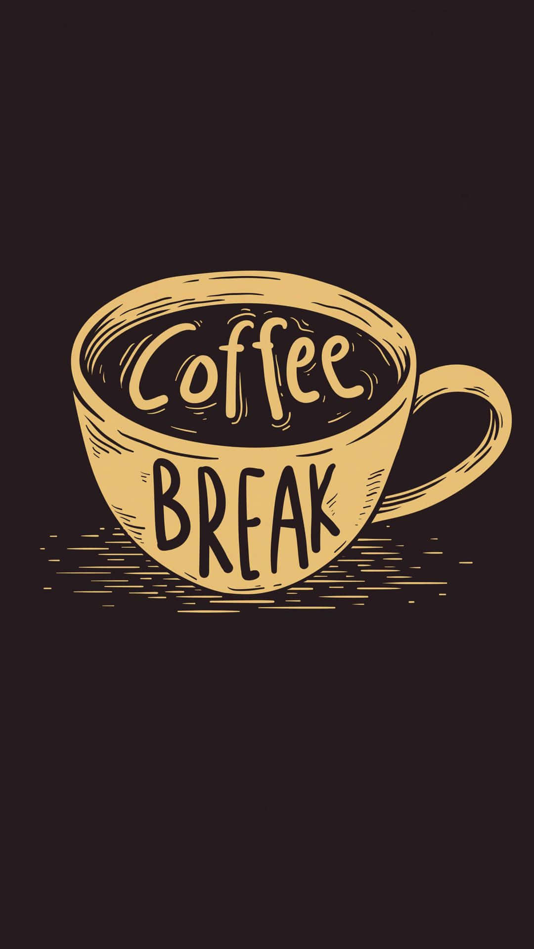 minimalist coffee, yellow coffee cup, Coffee BREAK, Full HD Phone Wallpaper