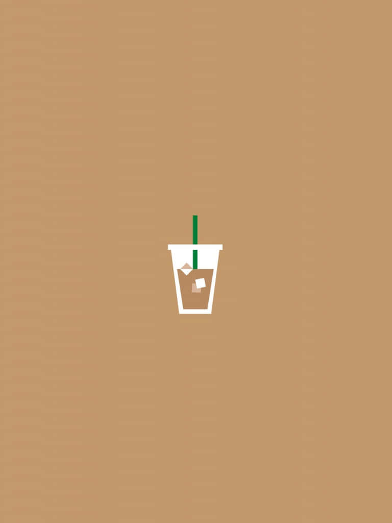 minimalist coffee, white iced coffee cup, green straw, SD Phone Wallpaper