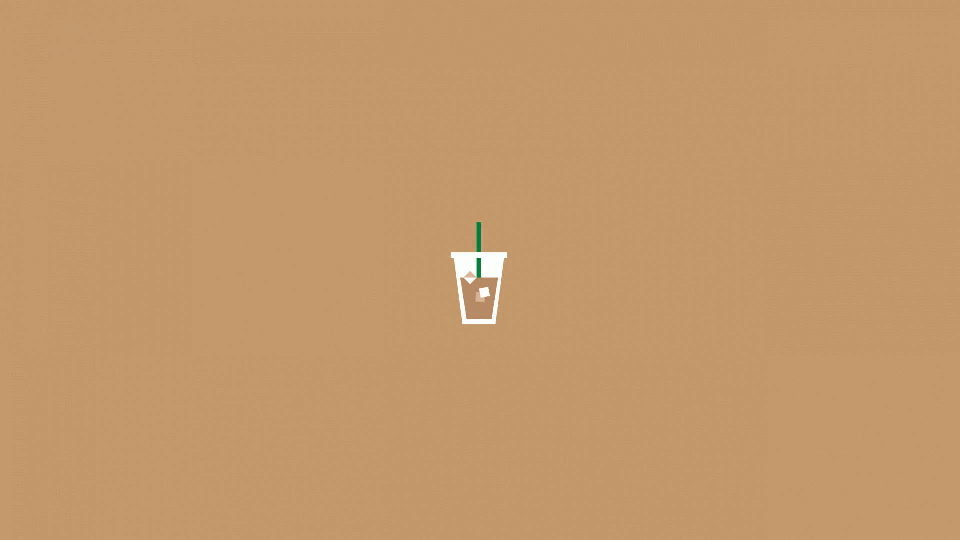 minimalist, white iced coffee cup, green straw, Full HD Desktop Wallpaper