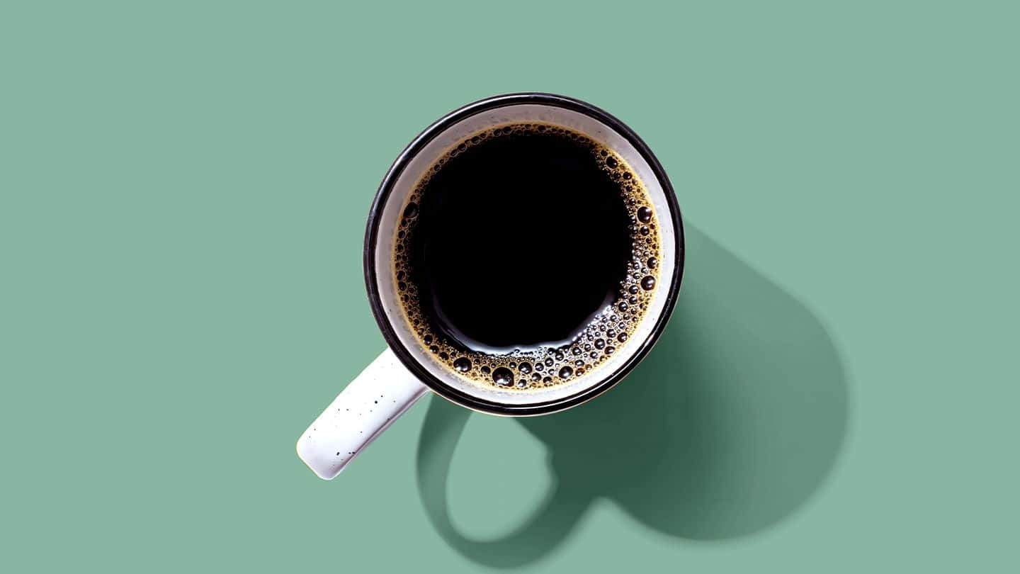 white speckled mug, black coffee, solid mint green background, HD Desktop Wallpaper