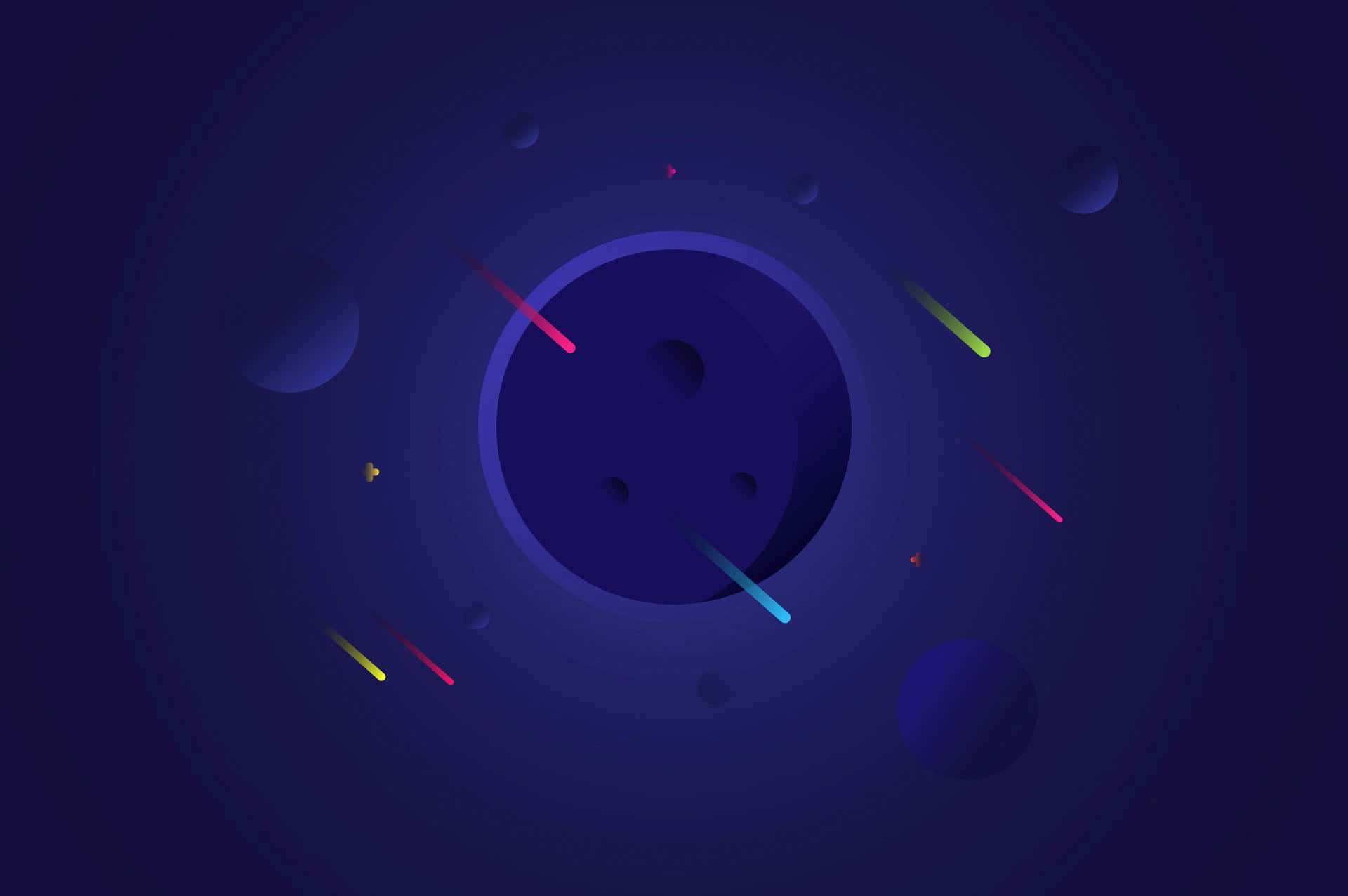 Minimalist Colorful, cosmic scene, glowing streaks, Full HD Desktop Wallpaper
