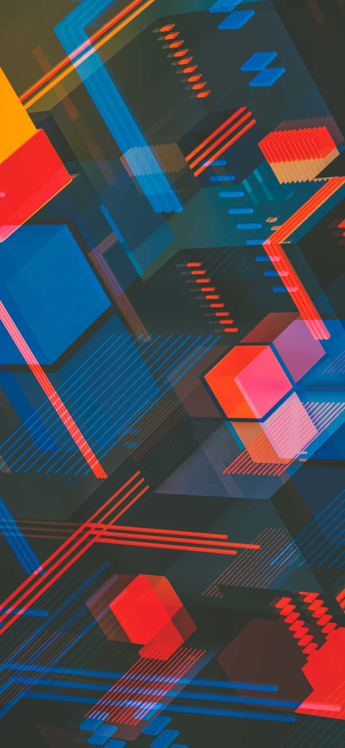 minimalist colorful, red, blue, Full HD Phone Wallpaper