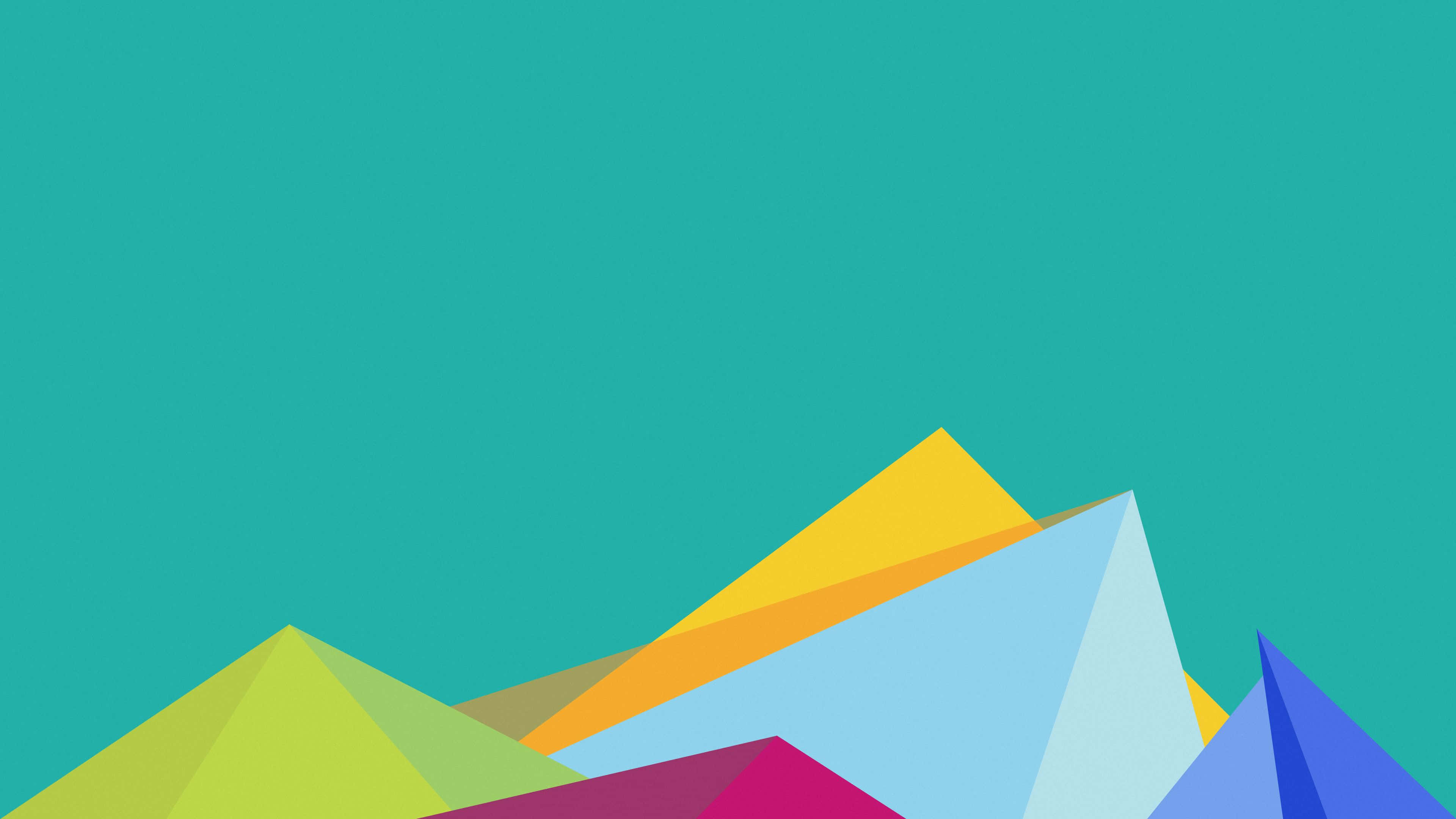 minimalist colorful, geometric mountain peaks, bold colors, 4K Desktop Wallpaper