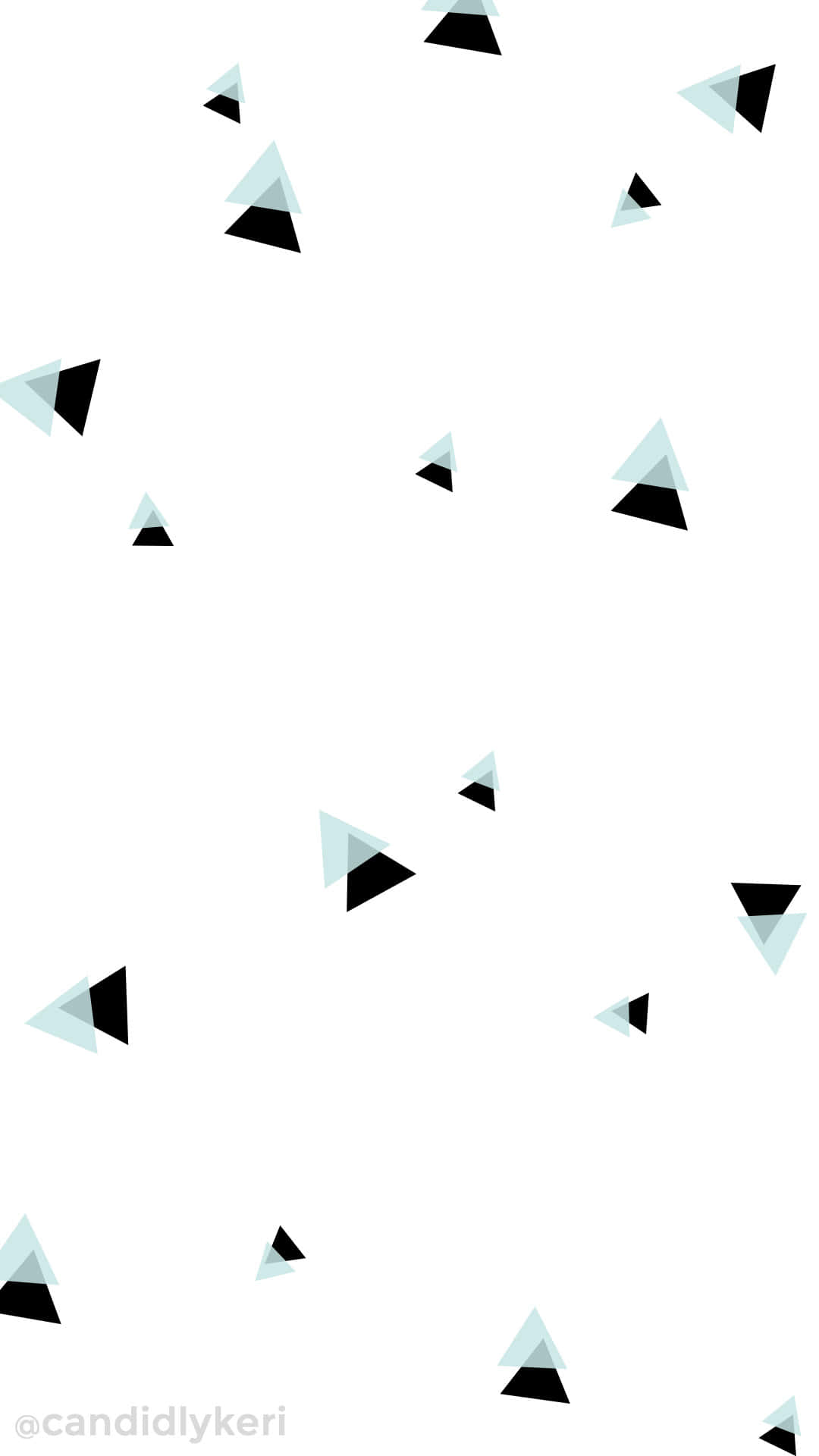 black, light blue, triangles, Full HD Phone Wallpaper