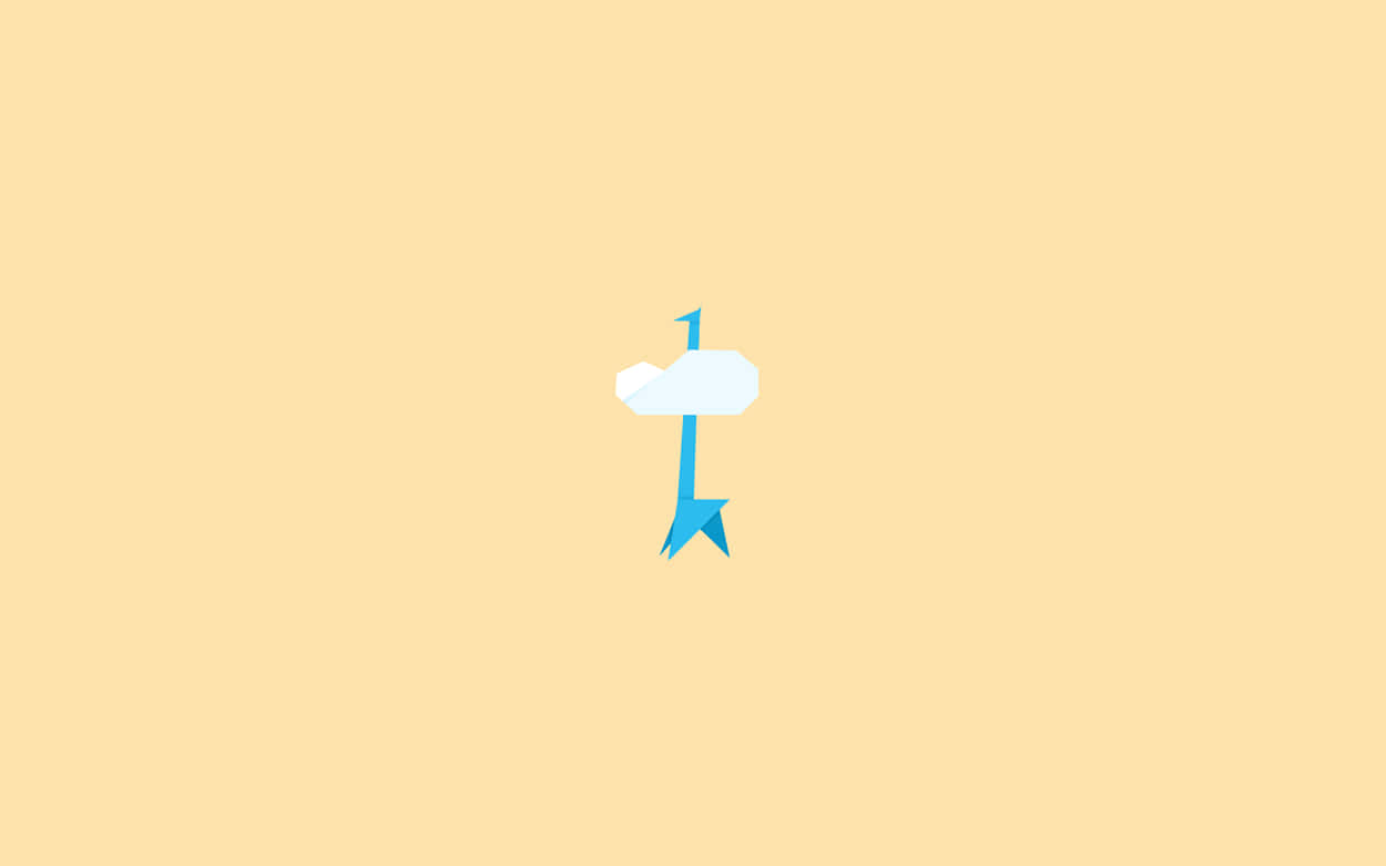 minimalist design, blue arrow, cloud-shaped head, SD Desktop Wallpaper
