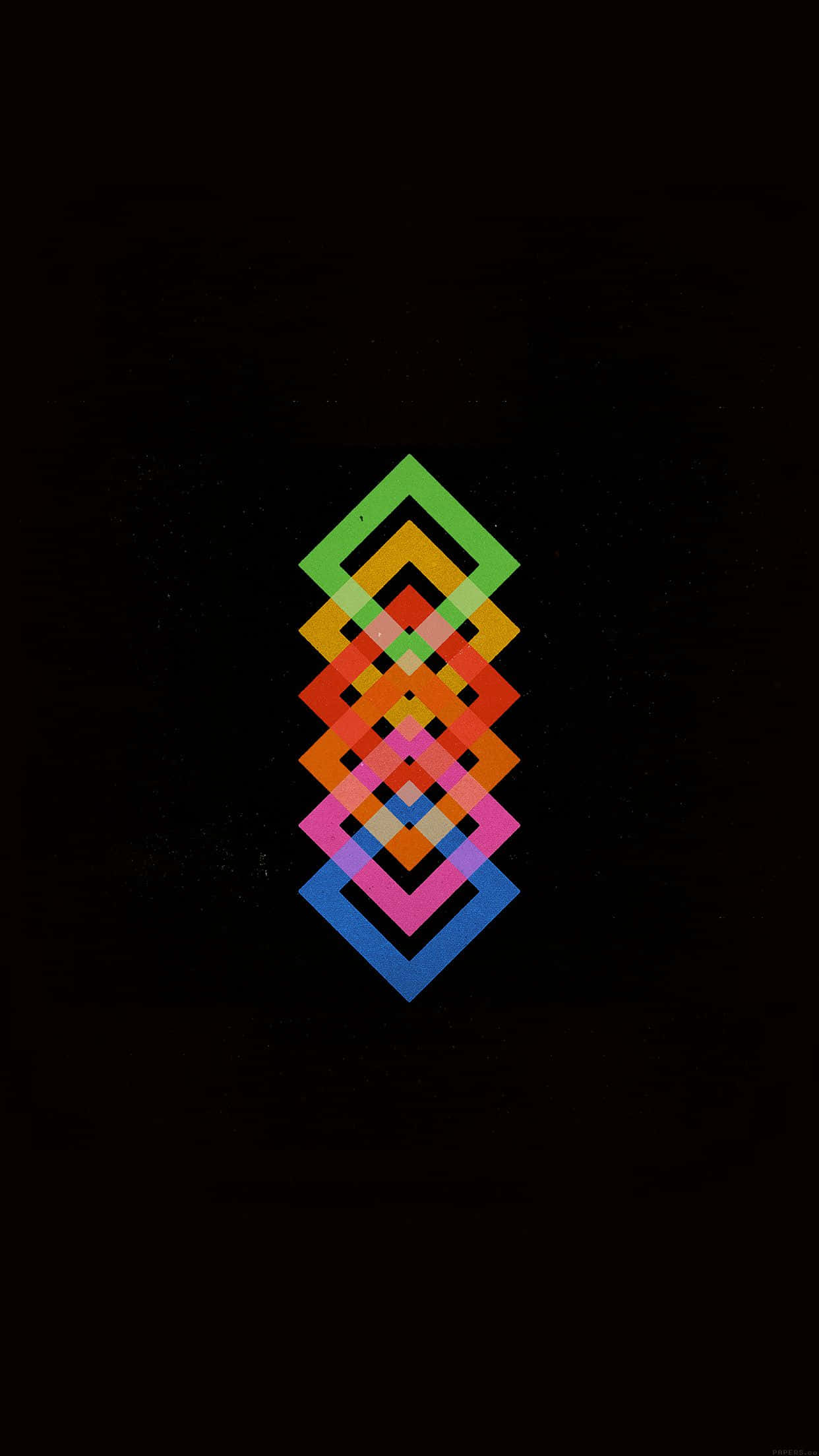 diamond shapes, rainbow hues, deep black background, Full HD Phone Wallpaper