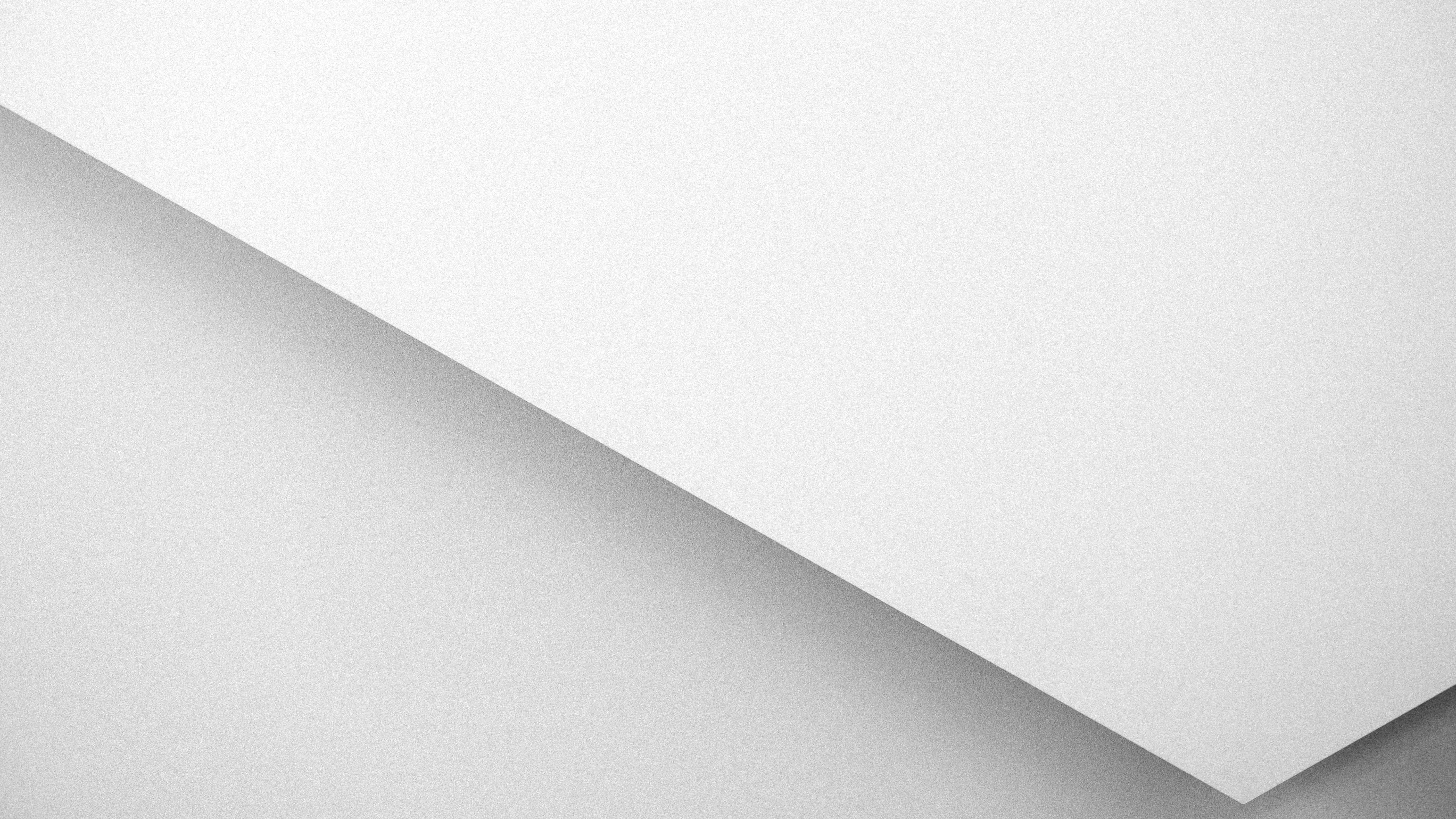 minimalist geometric, white textured paper planes, clean diagonal angle, 5K Desktop Wallpaper