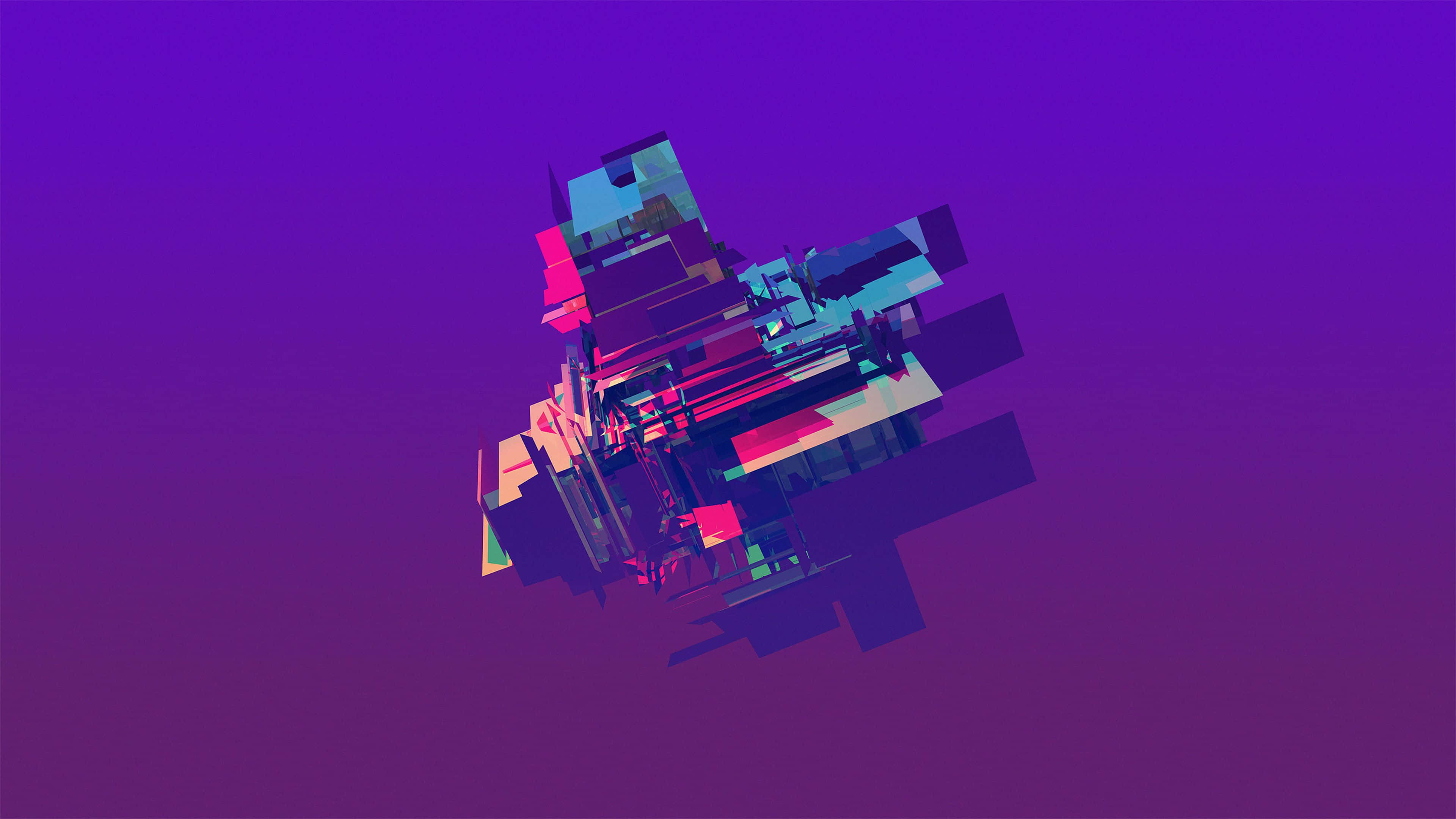 minimalist geometric, 3840 x 2160, magenta cyan, 4K Desktop Wallpaper