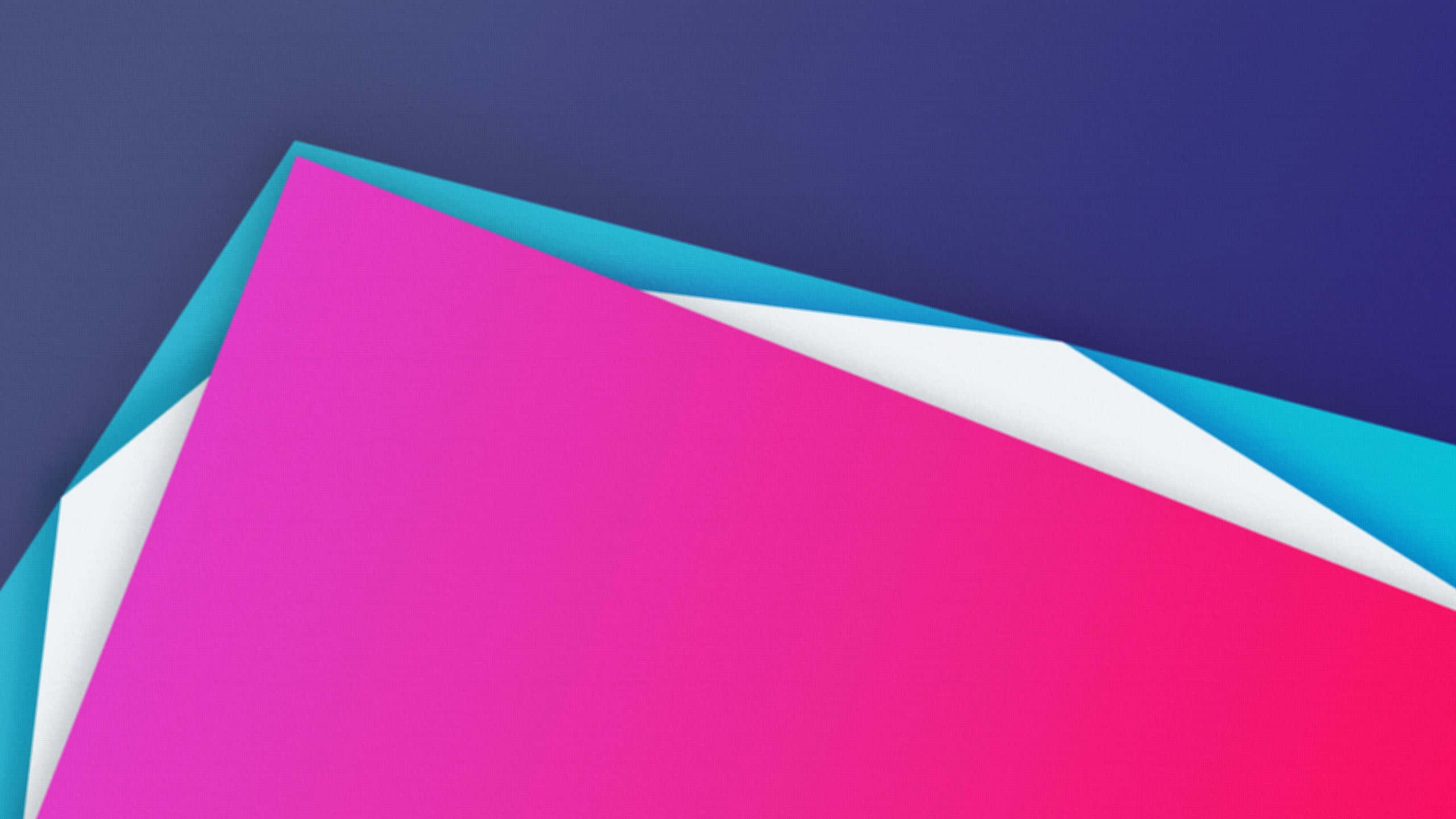 minimalist geometric, pink cyan and white paper, diagonally layered, 2K Desktop Wallpaper