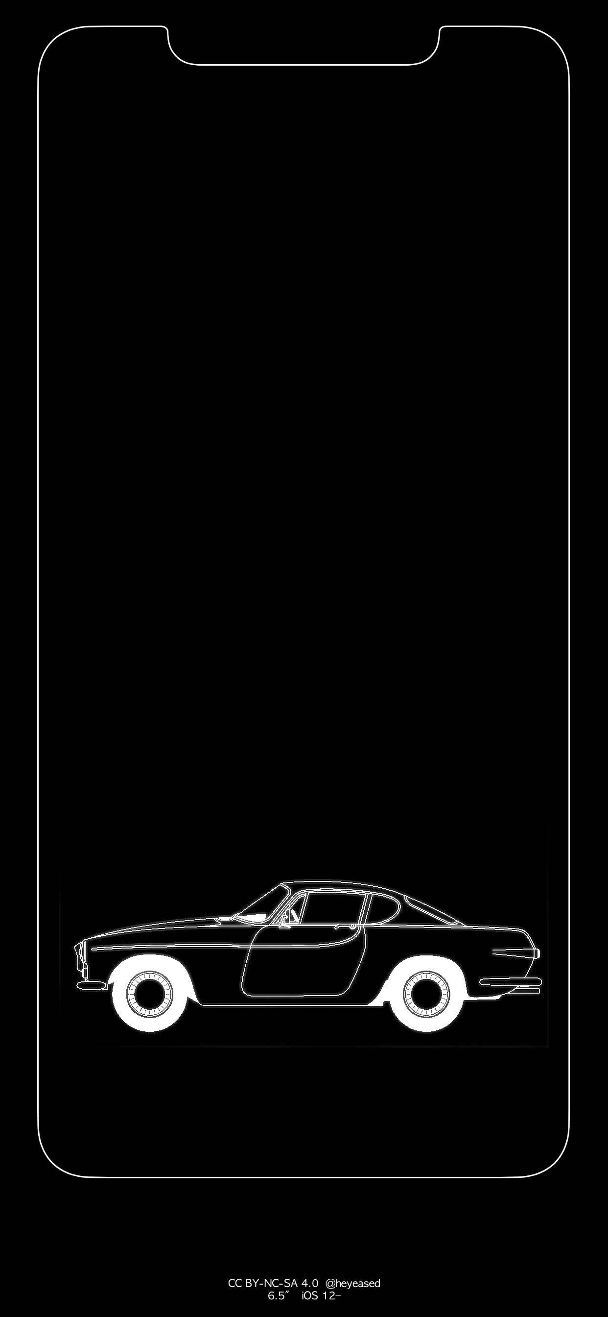 iPhone Outline, black, minimalist white line drawing, 2K Phone Wallpaper