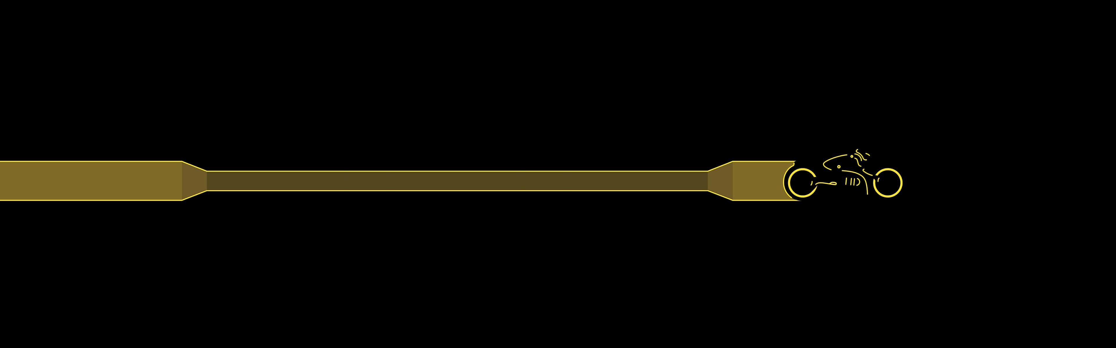 minimalist dual monitor, golden bicycle icon, sleek horizontal bar, 4K Desktop Wallpaper