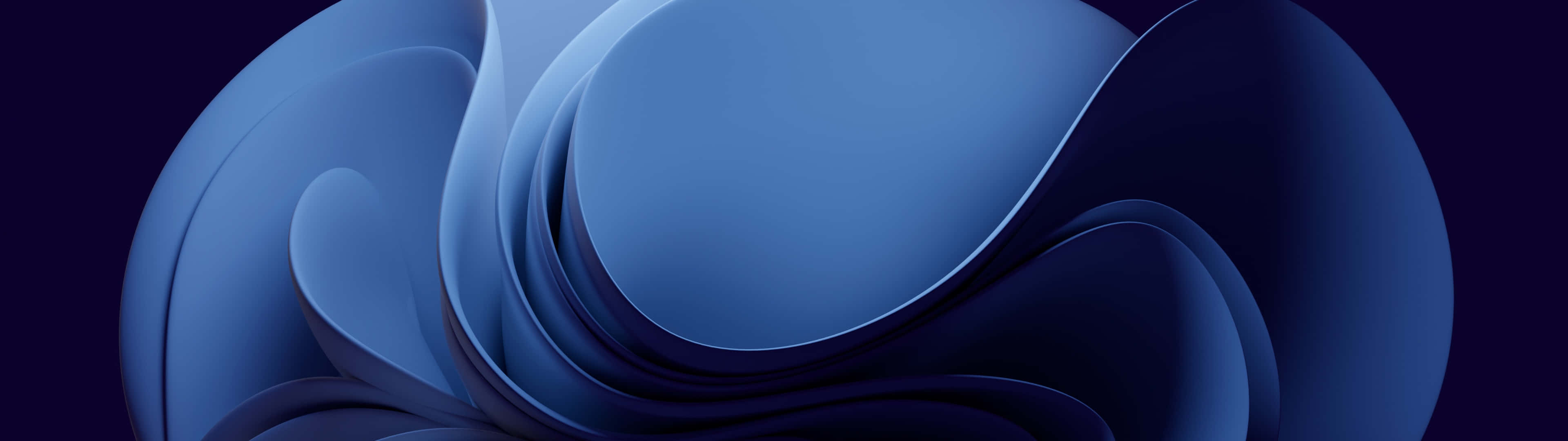minimalist dual monitor, blue abstract shapes, deep purple background, 4K Desktop Wallpaper