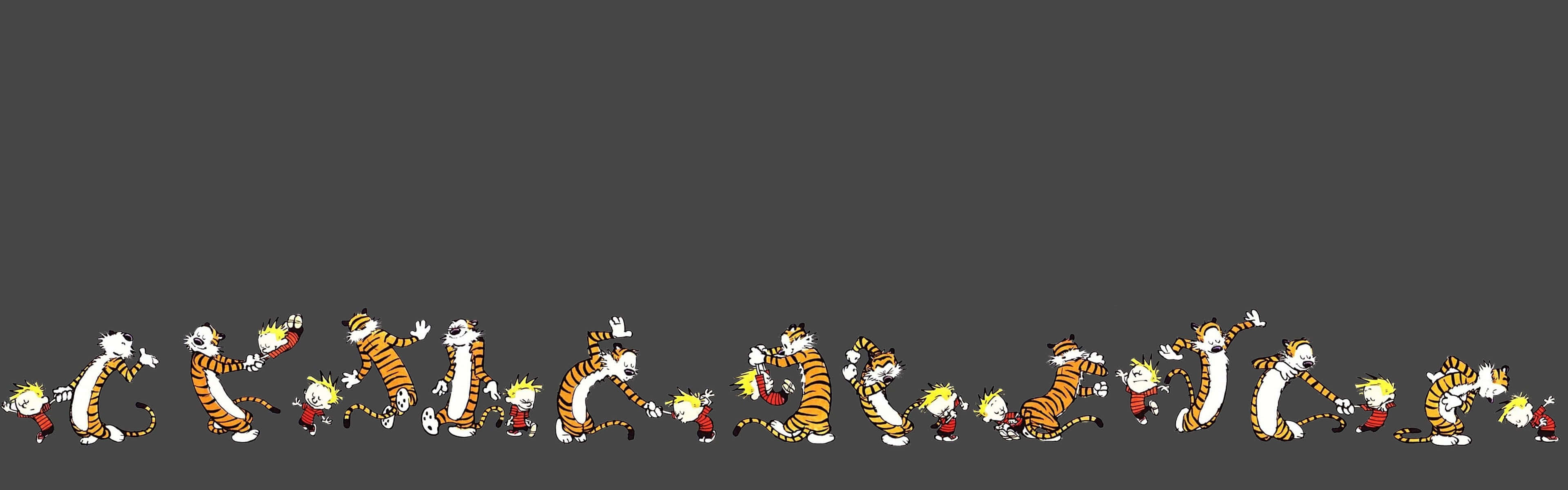 minimalist dual monitor, 3840 x 1200, cartoon tigers, 4K Desktop Wallpaper