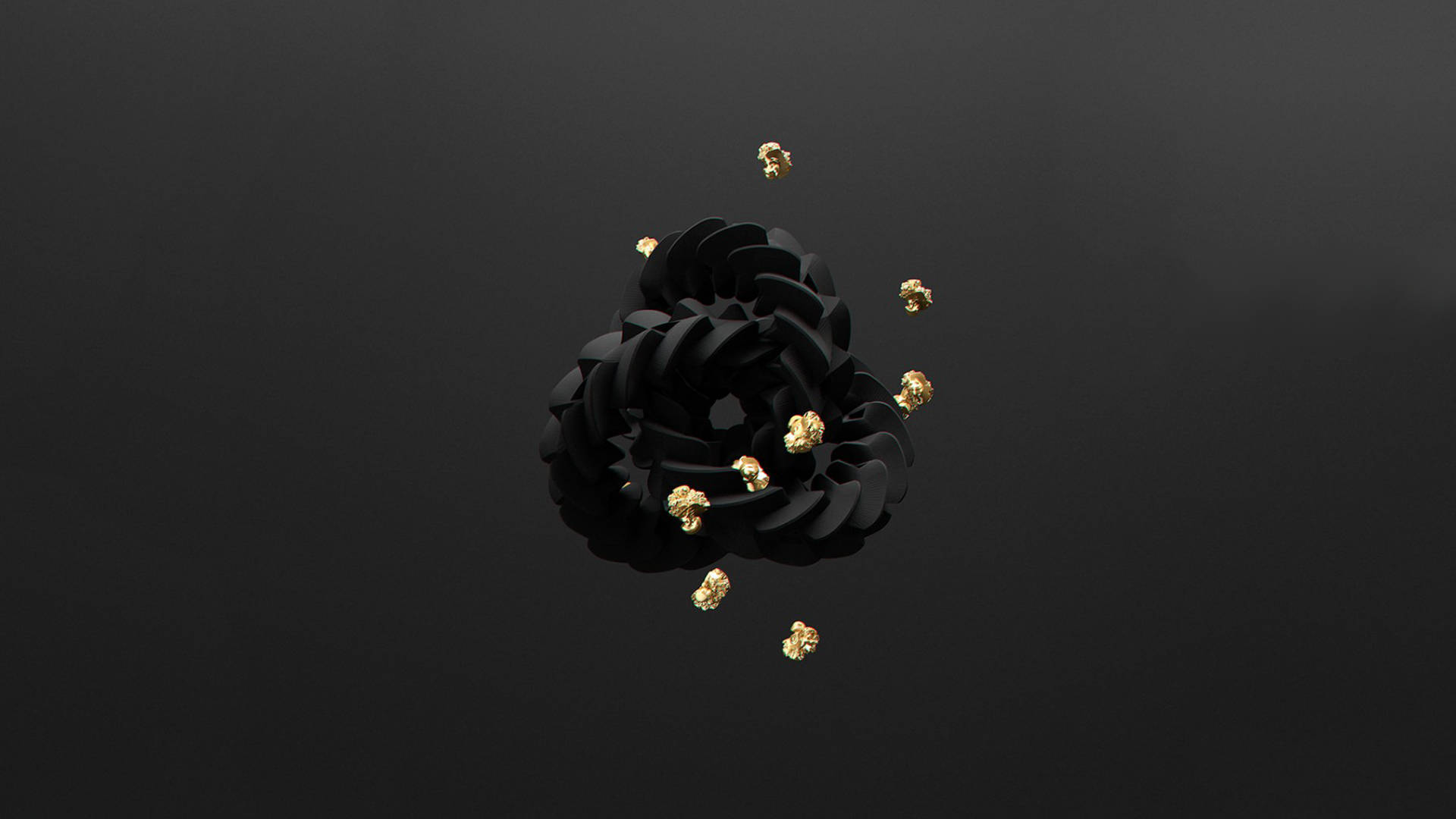 minimalist flower computer, black, geometric sculpture, Full HD Desktop Wallpaper