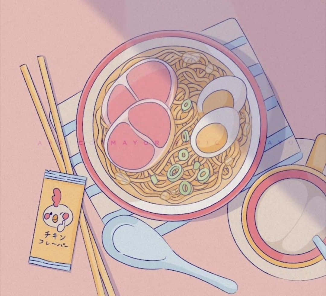 bowl of ramen, sliced pork, soft-boiled egg, SD Desktop Wallpaper