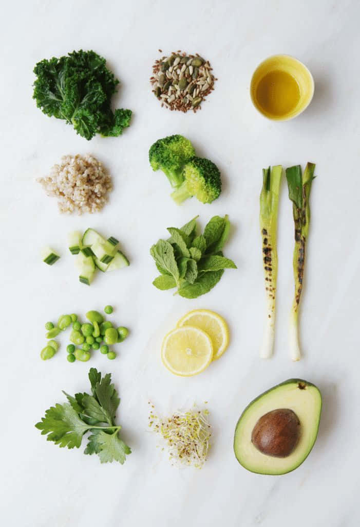 minimalist food, kale, broccoli, SD Phone Wallpaper