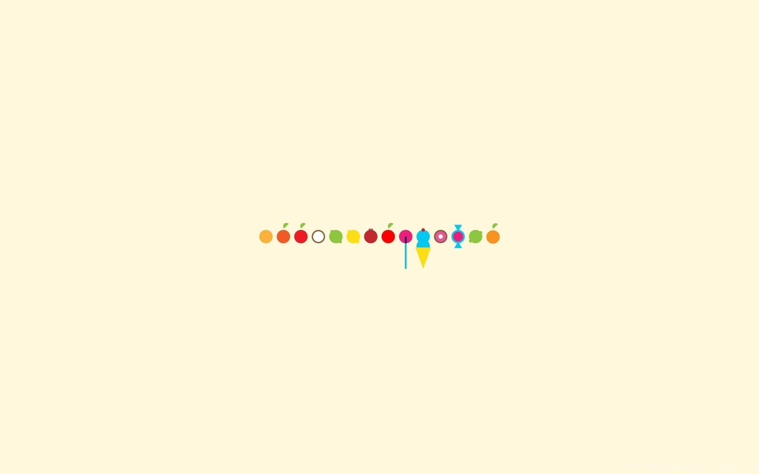 minimalist food, pastel yellow aesthetic, colorful candy icons, 2K Desktop Wallpaper