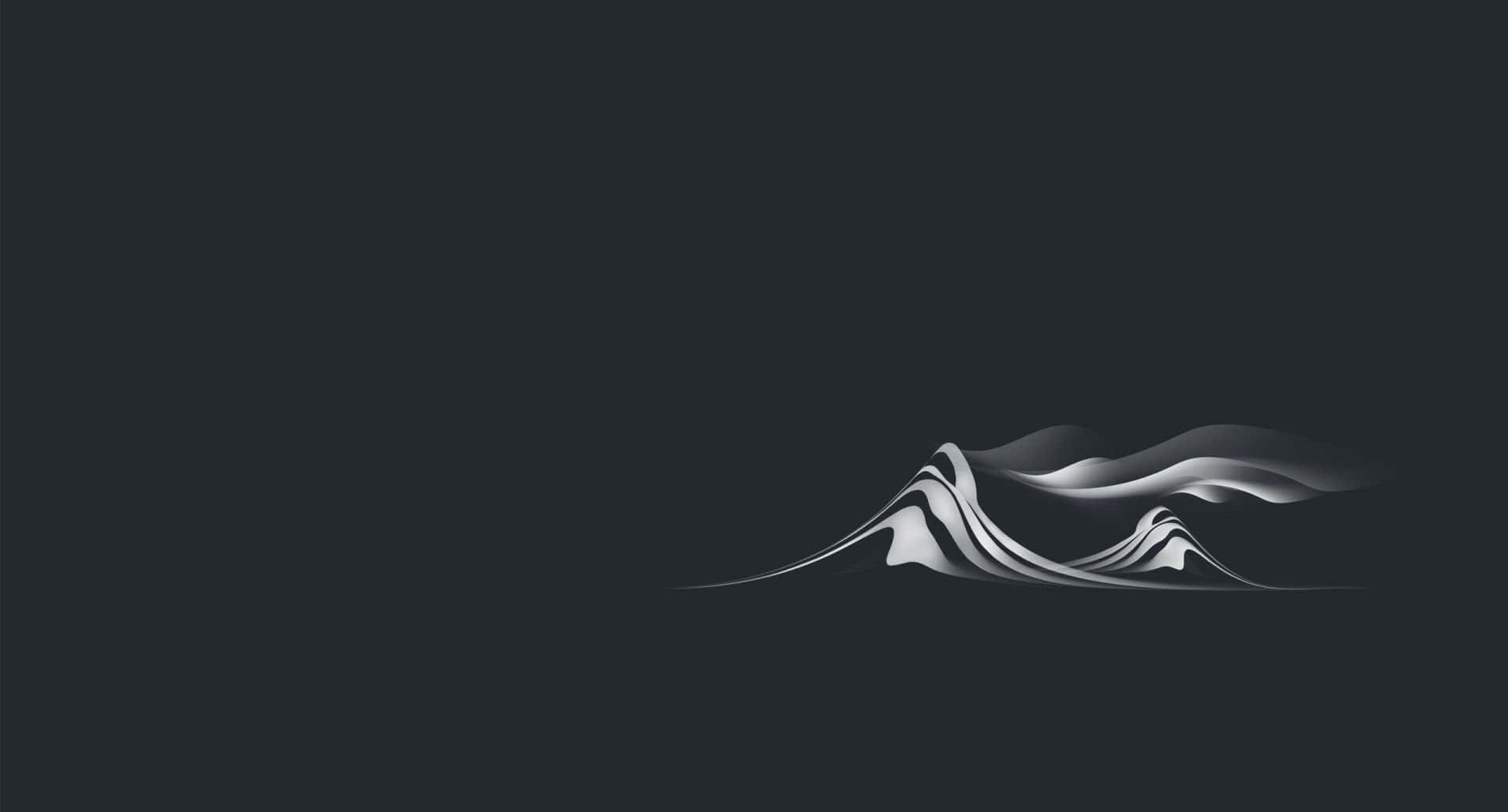 minimalist, abstract flowing white and gray waves, dark charcoal background, HD Desktop Wallpaper